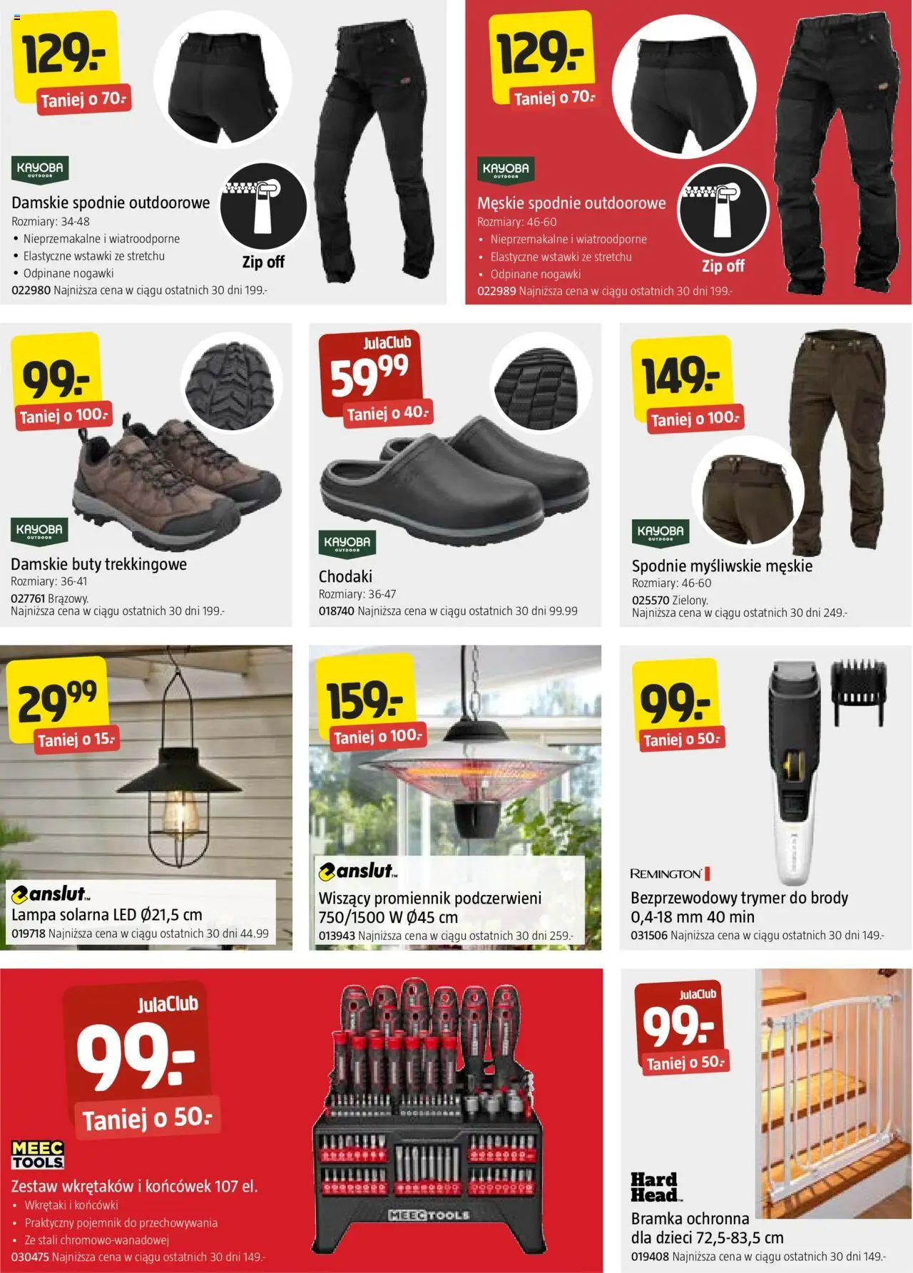 Jula Gazetka od 07.08.2025 | Strona: 3 | Produkty: Spodnie, Buty, Lampa solarna, Lampa