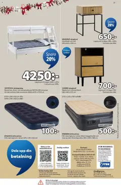 JYSK - erbjudanden - Förhandsvisning av reklamblad från butik JYSK aktuell från 20.10.2025 | Sida: 23 | Produkter: Bänk, Luftmadrass, Kudde, Telefon
