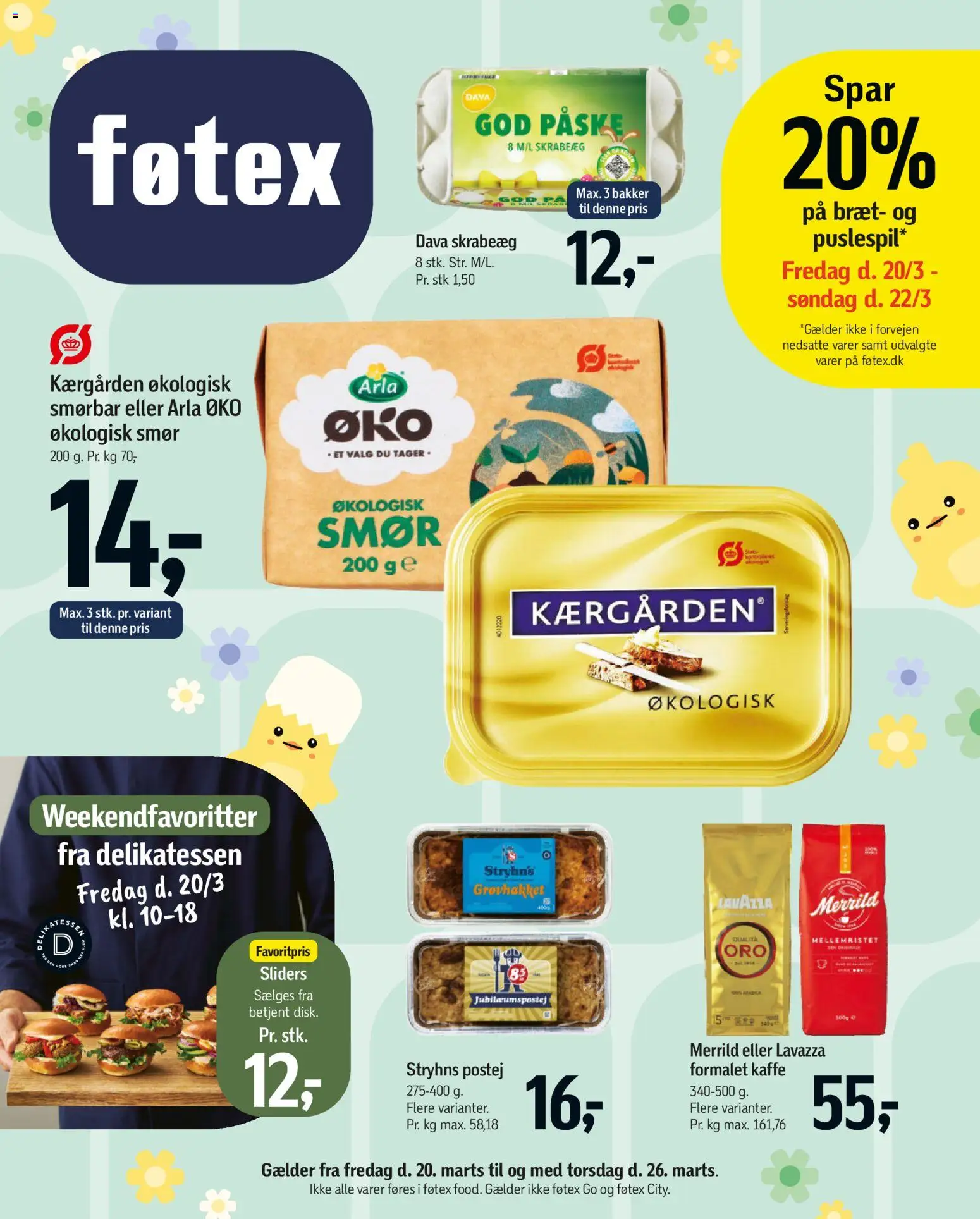 Føtex tilbudsavis – gyldig fra 20.03.2026 | Side: 1 | Produkter: Smør, Kaffe