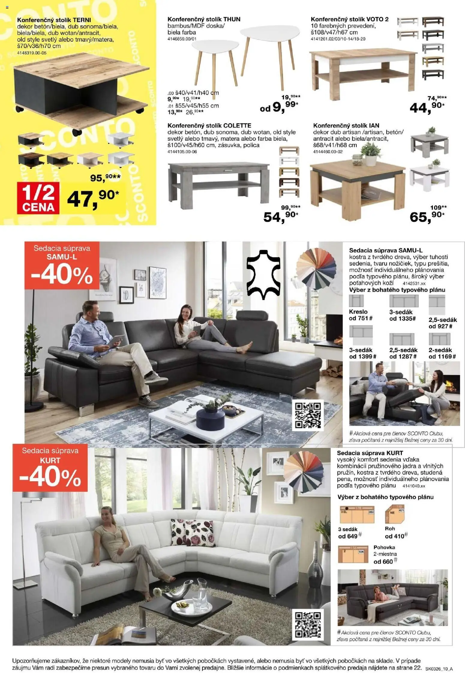 Nové Sconto nábytok akcie – leták je platný od 11.02.2026 | Strana: 10 | Produkty: Sedacia súprava, Pohovka, Konferenčný stolík, Stolík