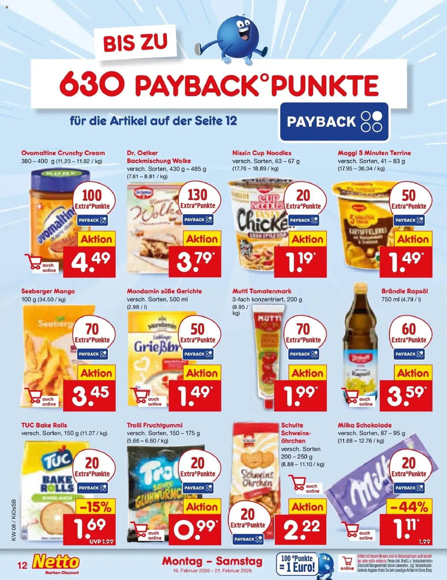 Netto Marken-Discount - Netto: Wochenangebote – gültig ab 16.02.2026 | Seite: 12 | Produkte: Maggi, Schokolade, Milka schokolade, Milka