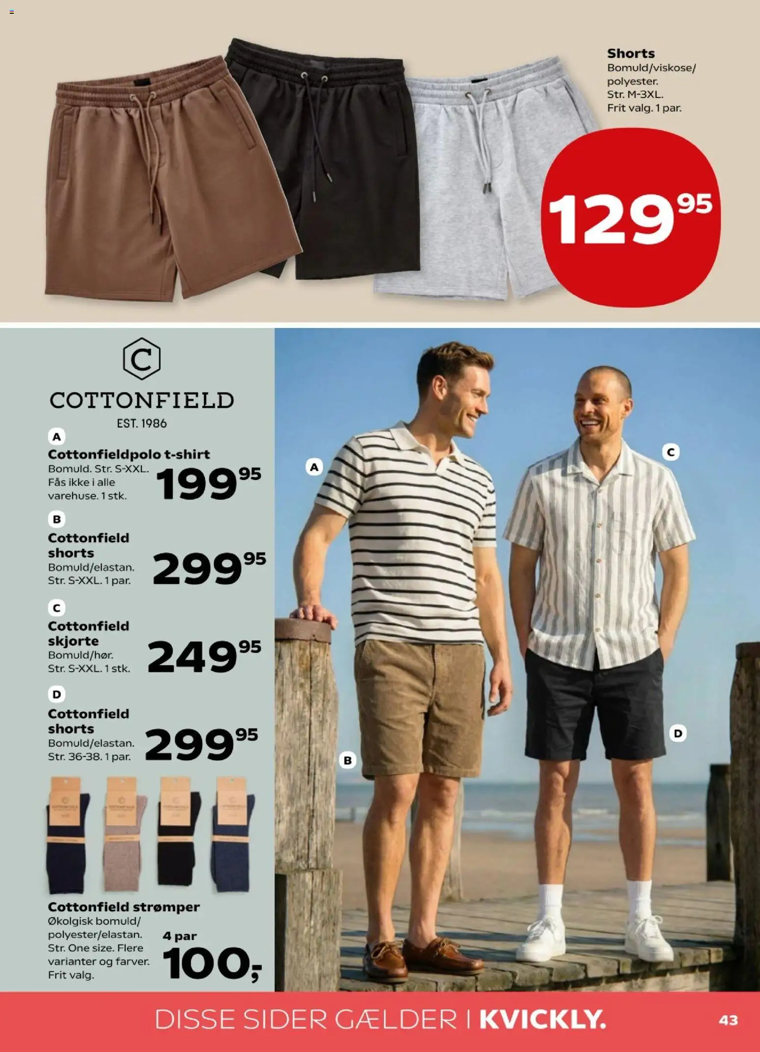 Kvickly tilbudsavis – gyldig fra 24.04.2026 | Side: 45 | Produkter: Skjorte, Shorts, Strømper