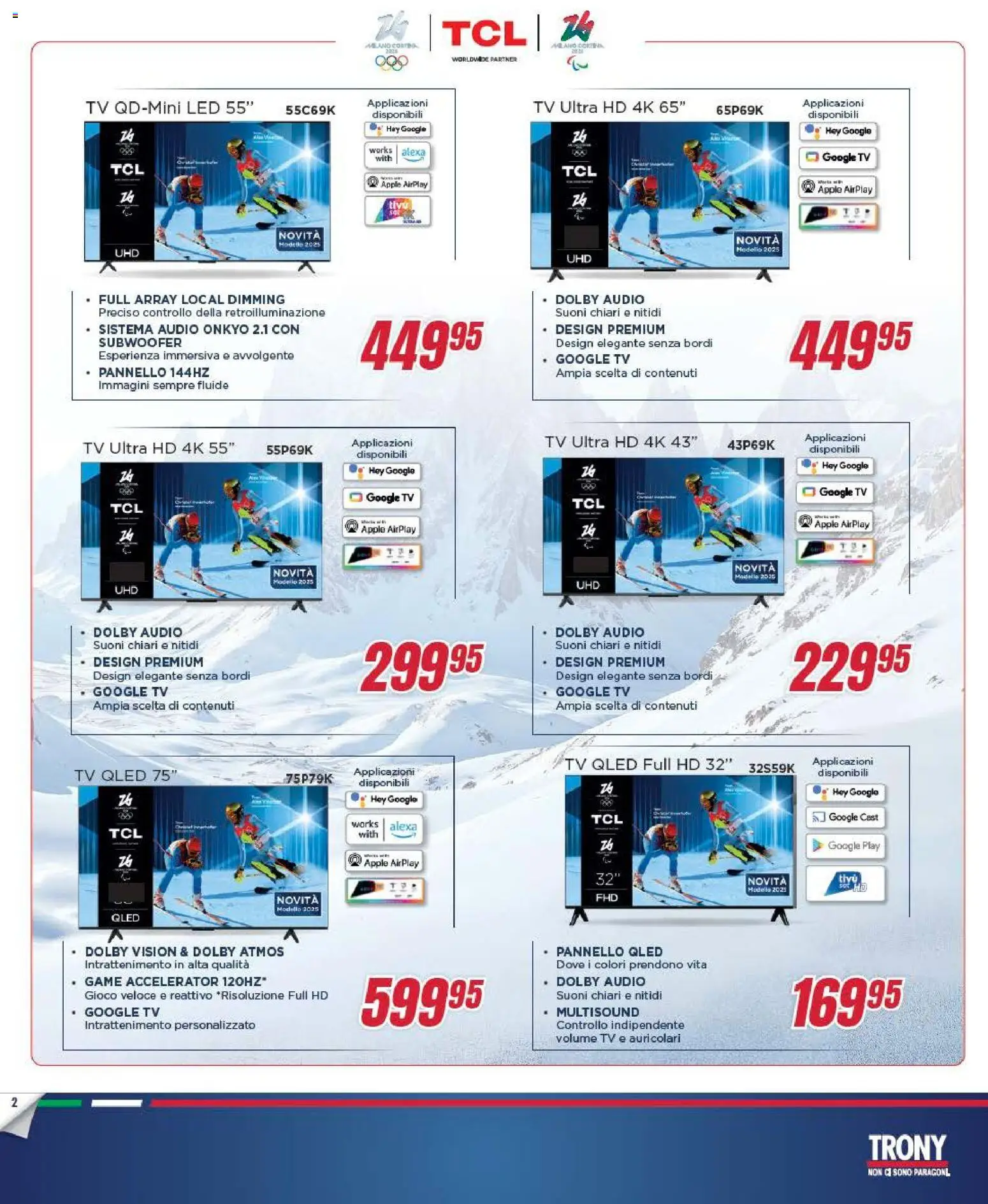 Volantino Trony del 15.01.2026 | Pagina: 2 | Prodotti: Auricolari, TV, Audio, Gioco