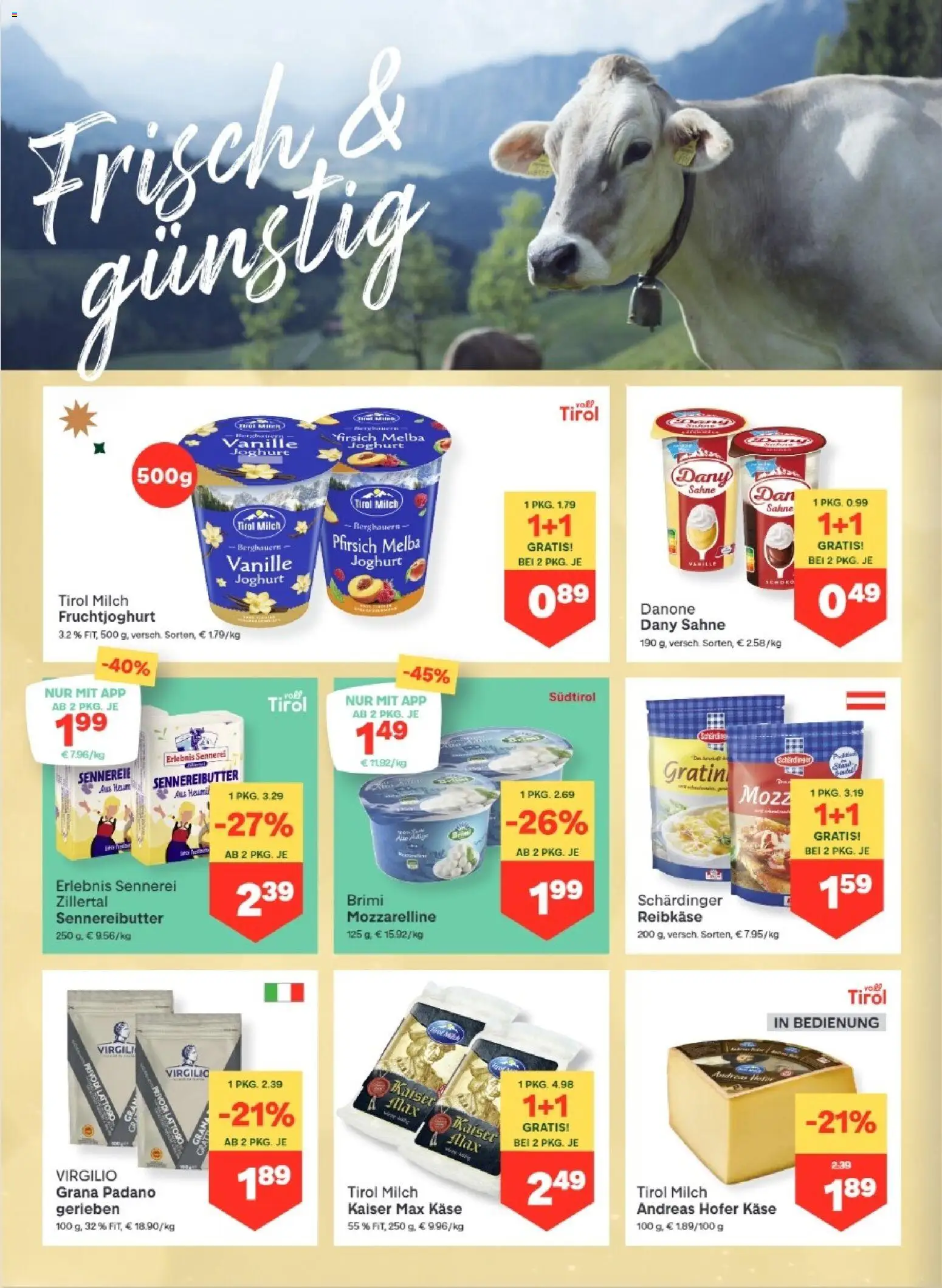 MPREIS Absam gültig ab 11.12.2025 | Seite: 6 | Produkte: Sahne, Pfirsich, Milch, Käse