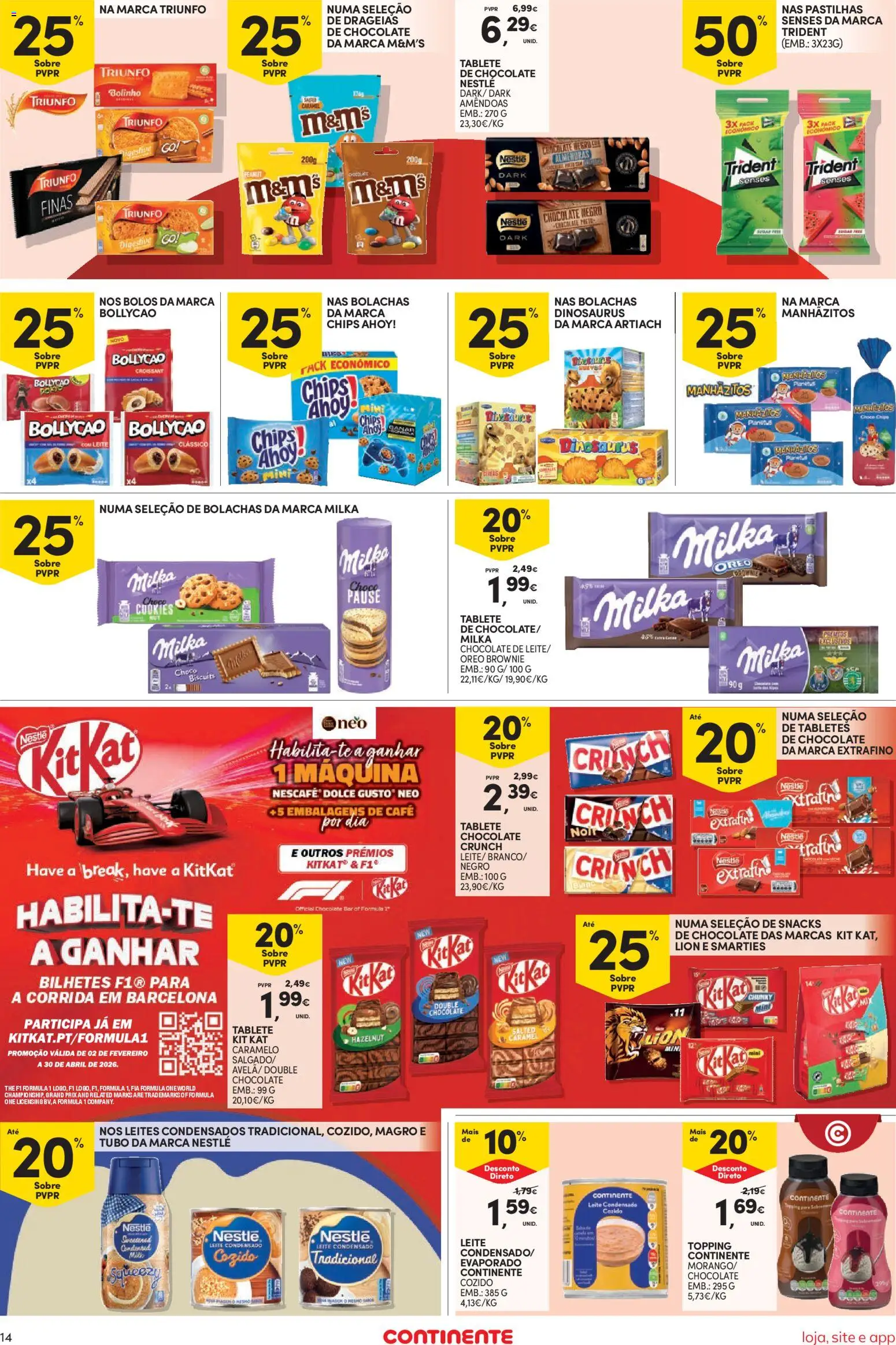 Continente Semanal Continente Bom Dia │ válido de 03.02.2026 | Página: 14 | Produtos: Amêndoas, Leite condensado, Leite, Café