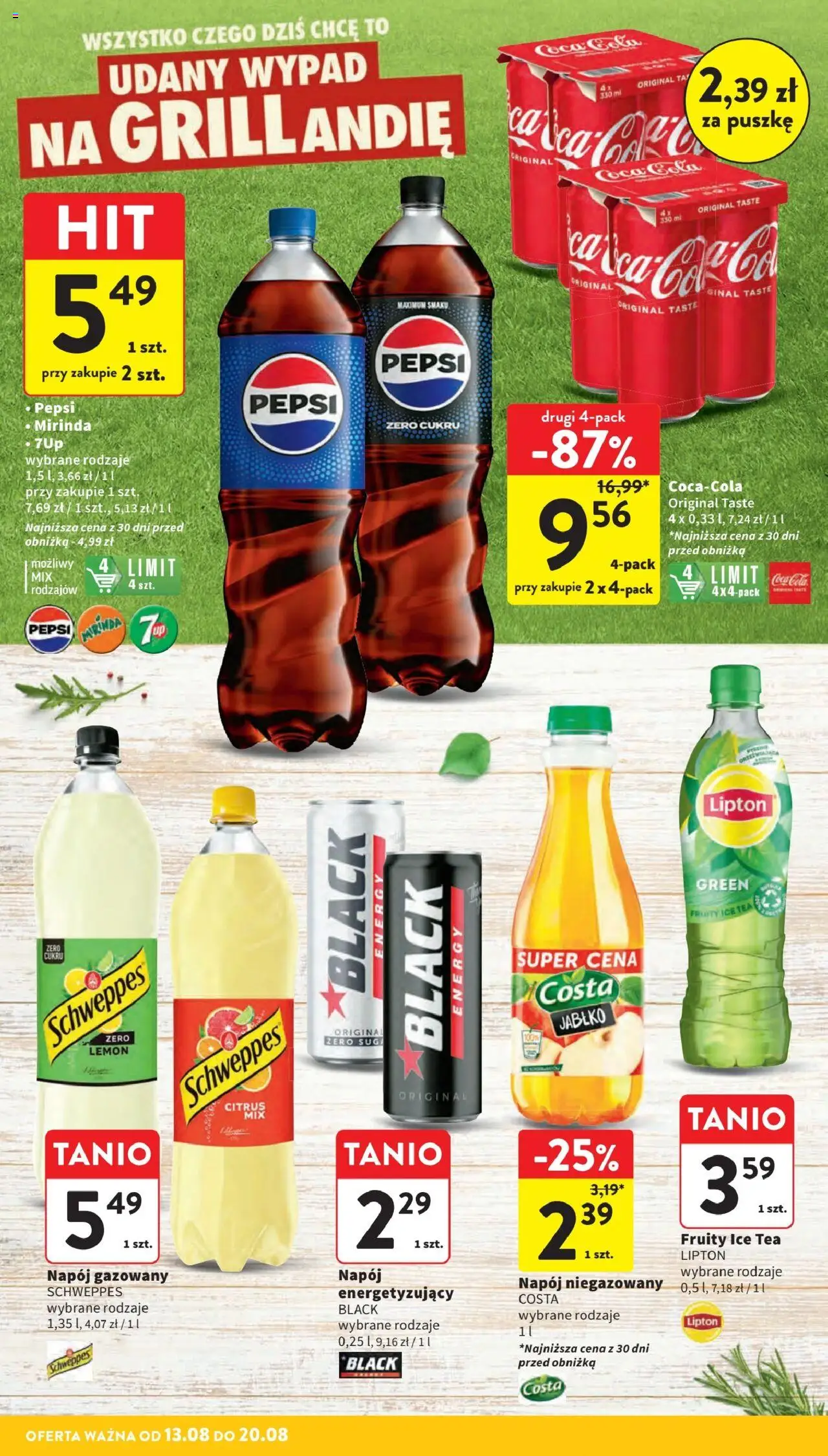 Intermarche Gazetka od 13.08.2025 | Strona: 20 | Produkty: Ice Tea, Pepsi, Coca cola