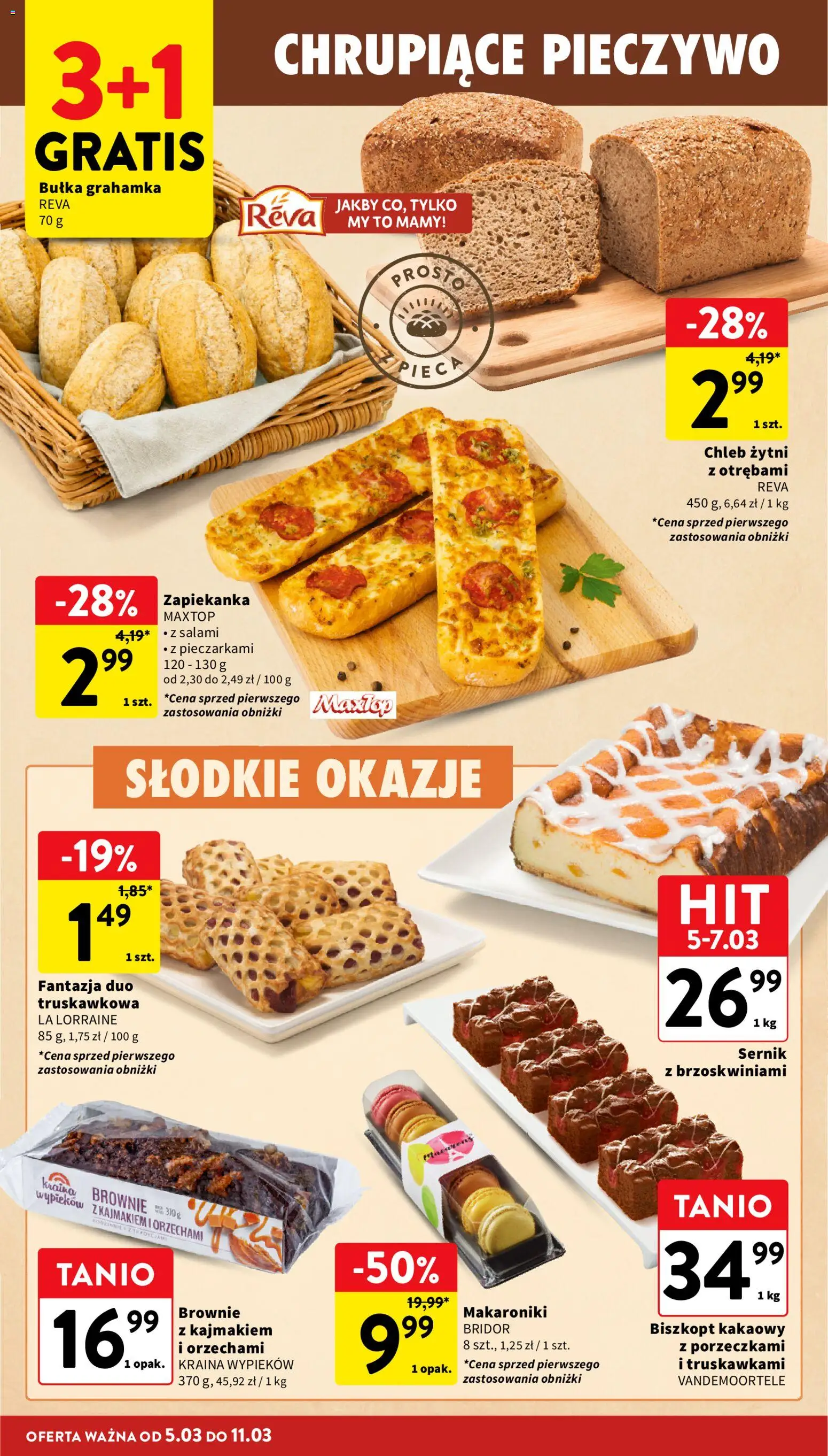 Intermarche gazetka od 05.03.2026 | Strona: 20 | Produkty: Pieczywo, Chleb żytni, Bułka, Brownie