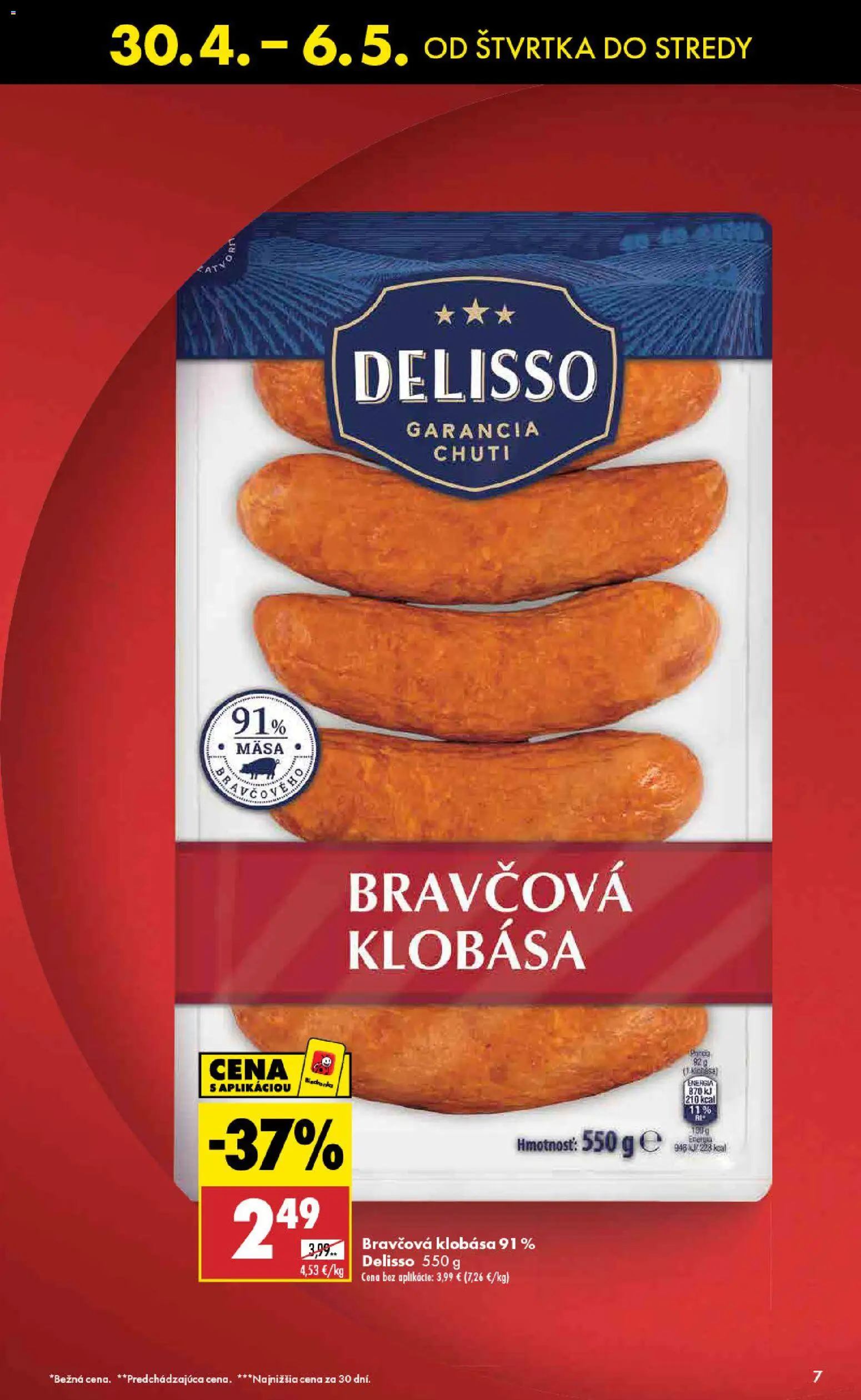Nové Biedronka akcie – leták je platný od 30.04.2026 | Strana: 7 | Produkty: Klobása