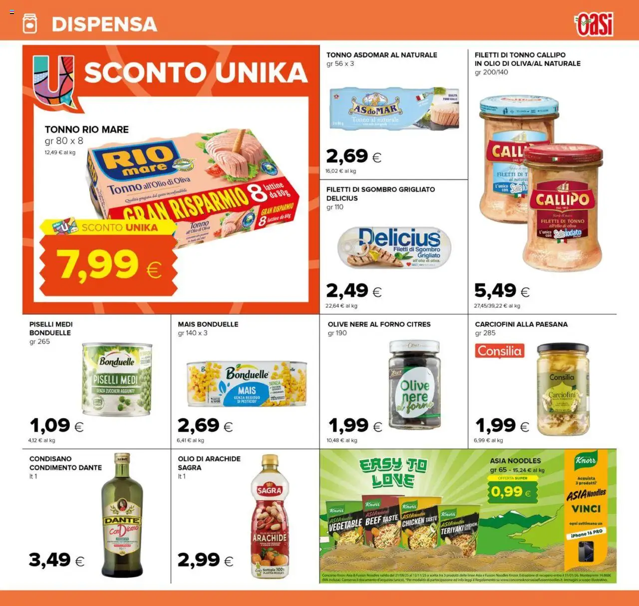 Volantino Oasi del 21.08.2025 | Pagina: 21 | Prodotti: Iphone, Olive, Tonno al naturale, Mais