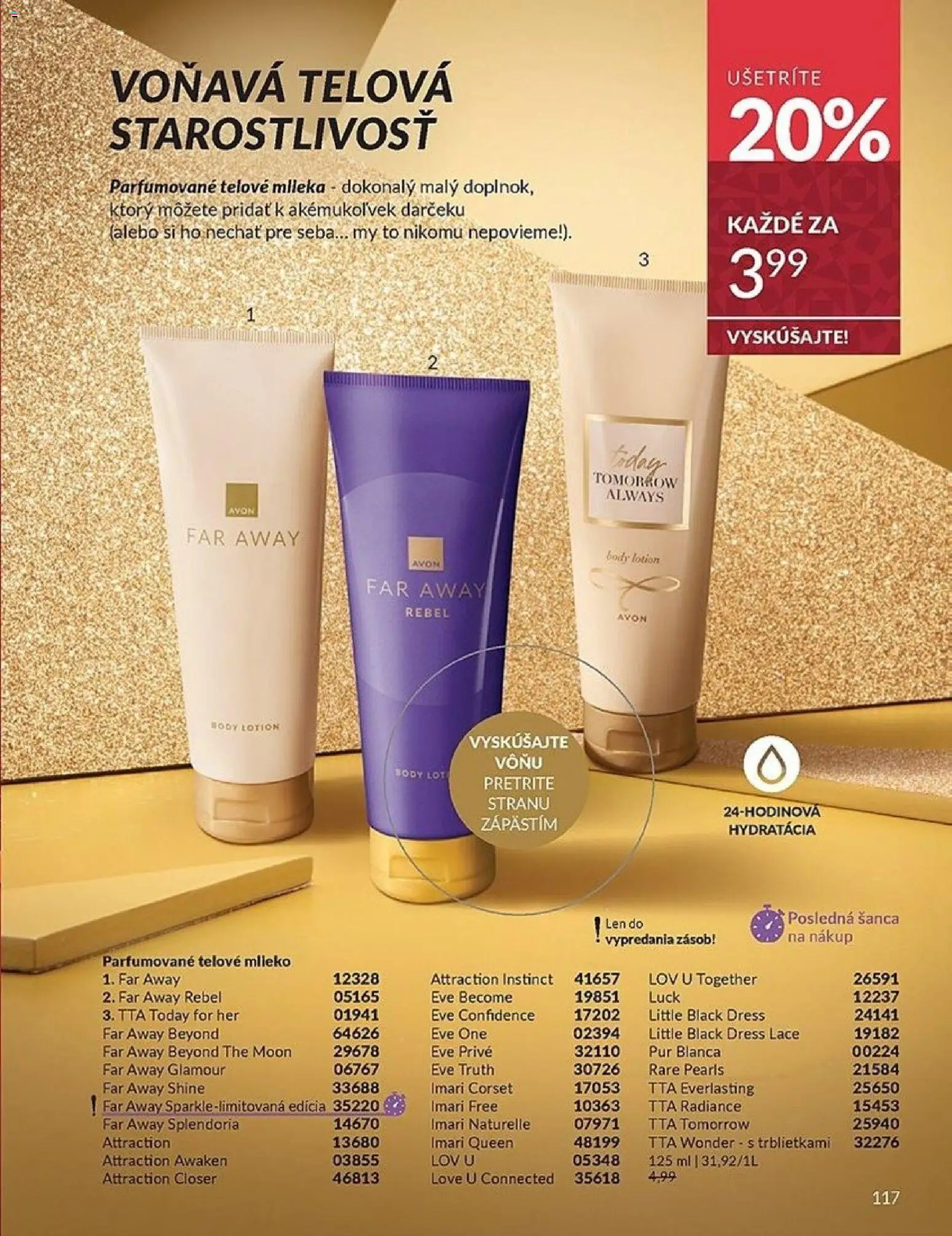 Nové Avon akcie – leták je platný od 01.12.2025 | Strana: 117 | Produkty: Mlieko, Telové mlieko