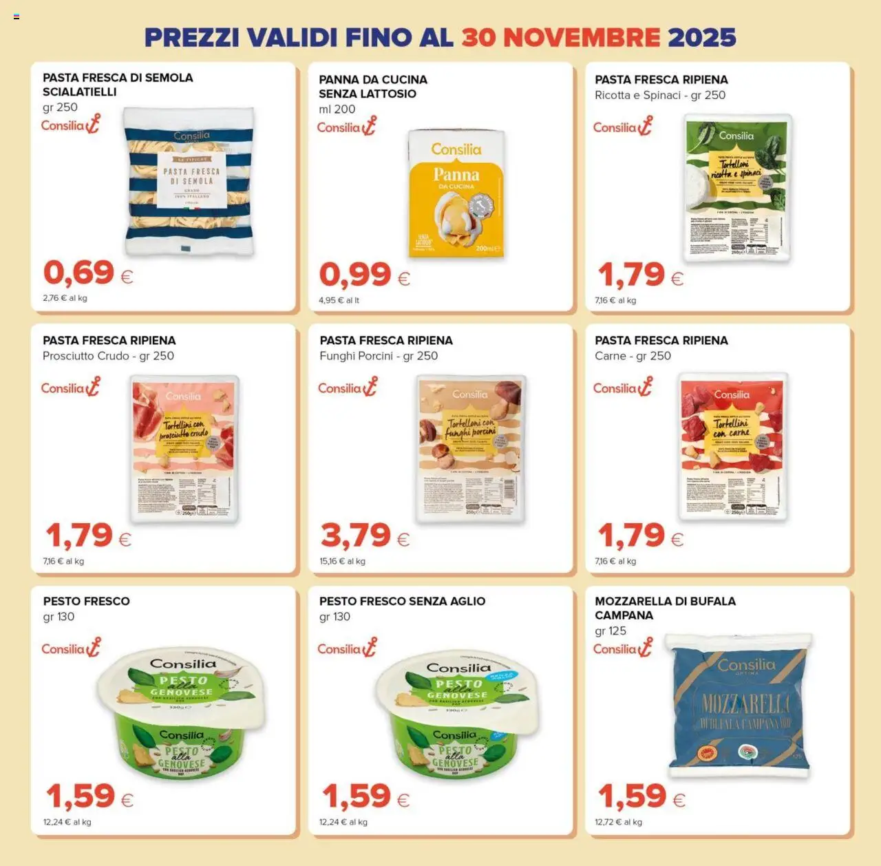 Volantino Oasi del 09.10.2025 | Pagina: 7 | Prodotti: Panna, Aglio, Pasta, Spinaci