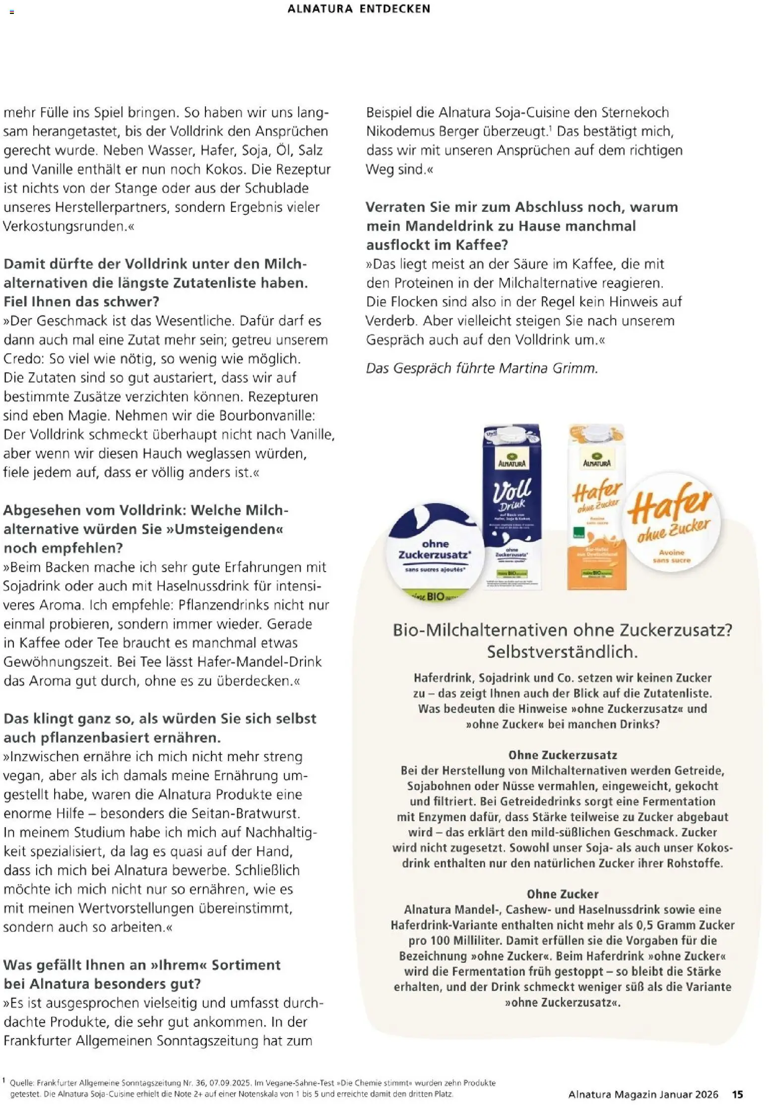 Alnatura Prospekt – gültig ab 01.01.2026 | Seite: 15 | Produkte: Kaffee, Haferdrink, Zucker, Tee