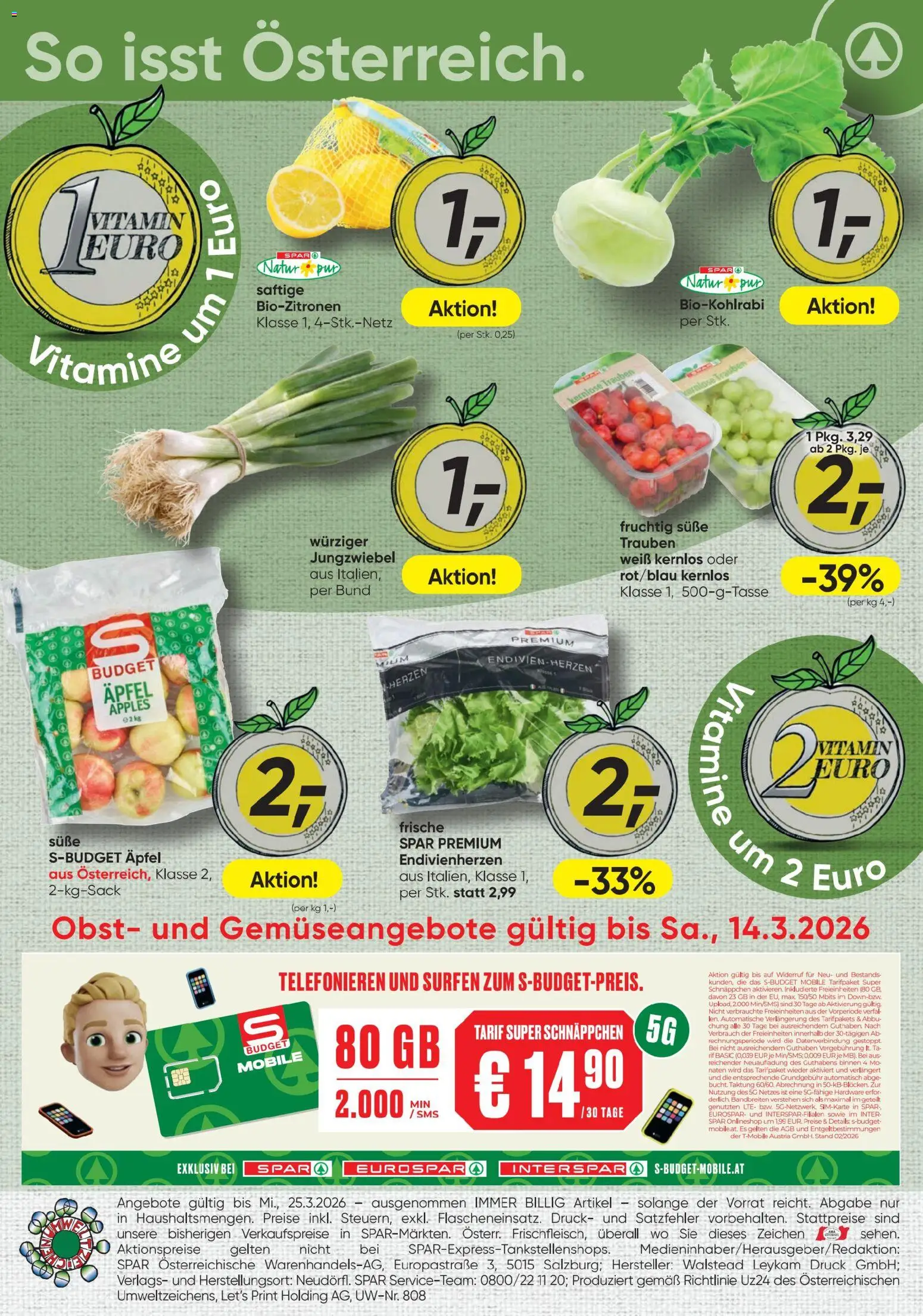 Spar - Flugblatt gültig ab 12.03.2026 | Seite: 20 | Produkte: Obst, Äpfel