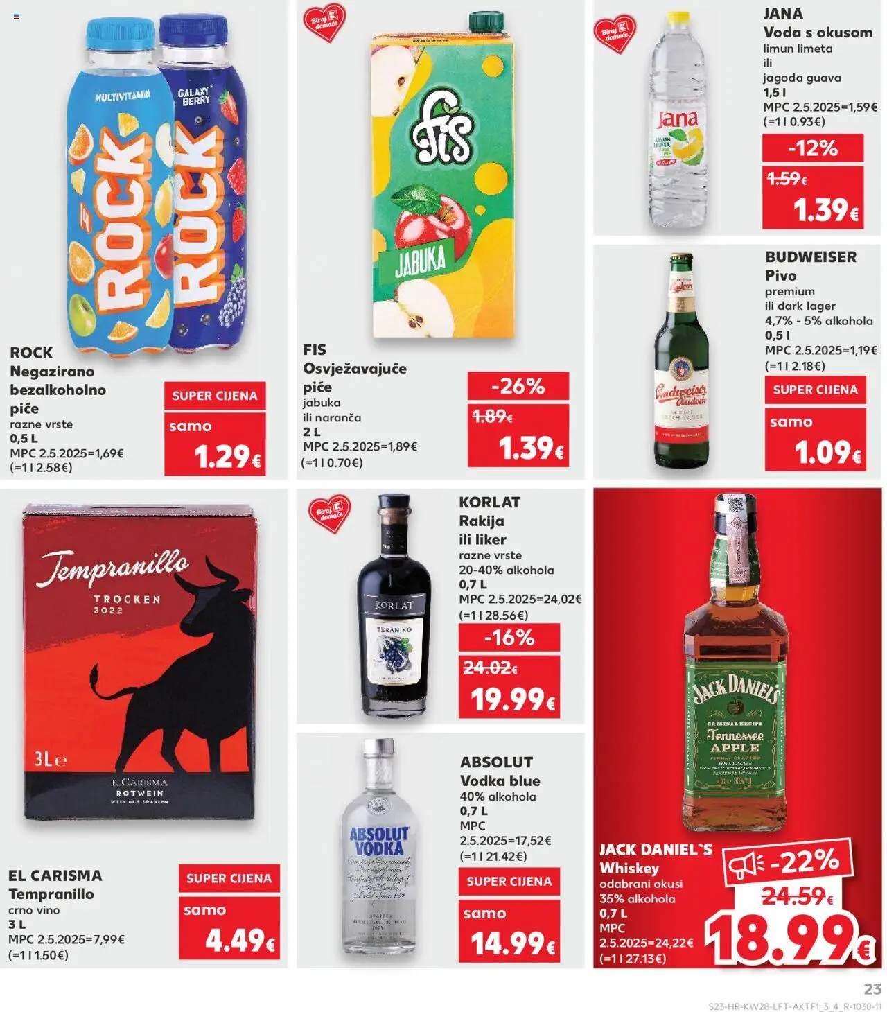 Kaufland katalog | vrijedi od 09.07.2025 | Stranica: 23 | Proizvodi: Crno vino, Limeta, Jabuka, Vodka