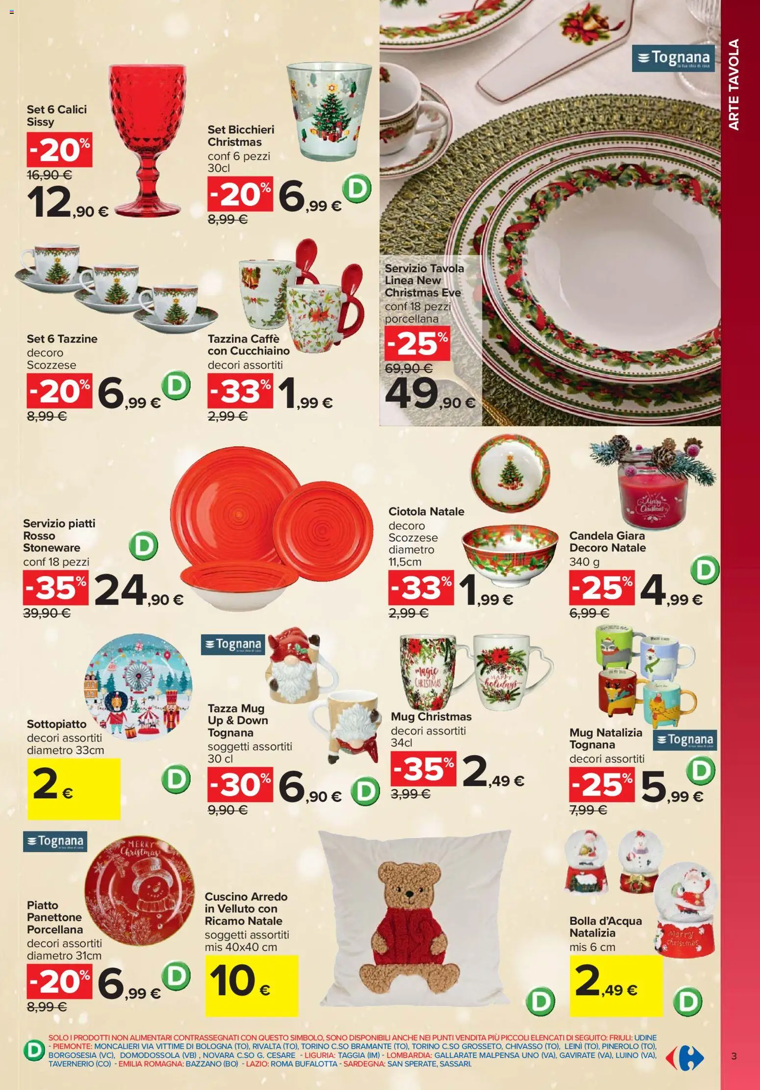 Volantino Carrefour del 03.11.2025 | Pagina: 3 | Prodotti: Panettone, Cuscino, Ciotola, Candela