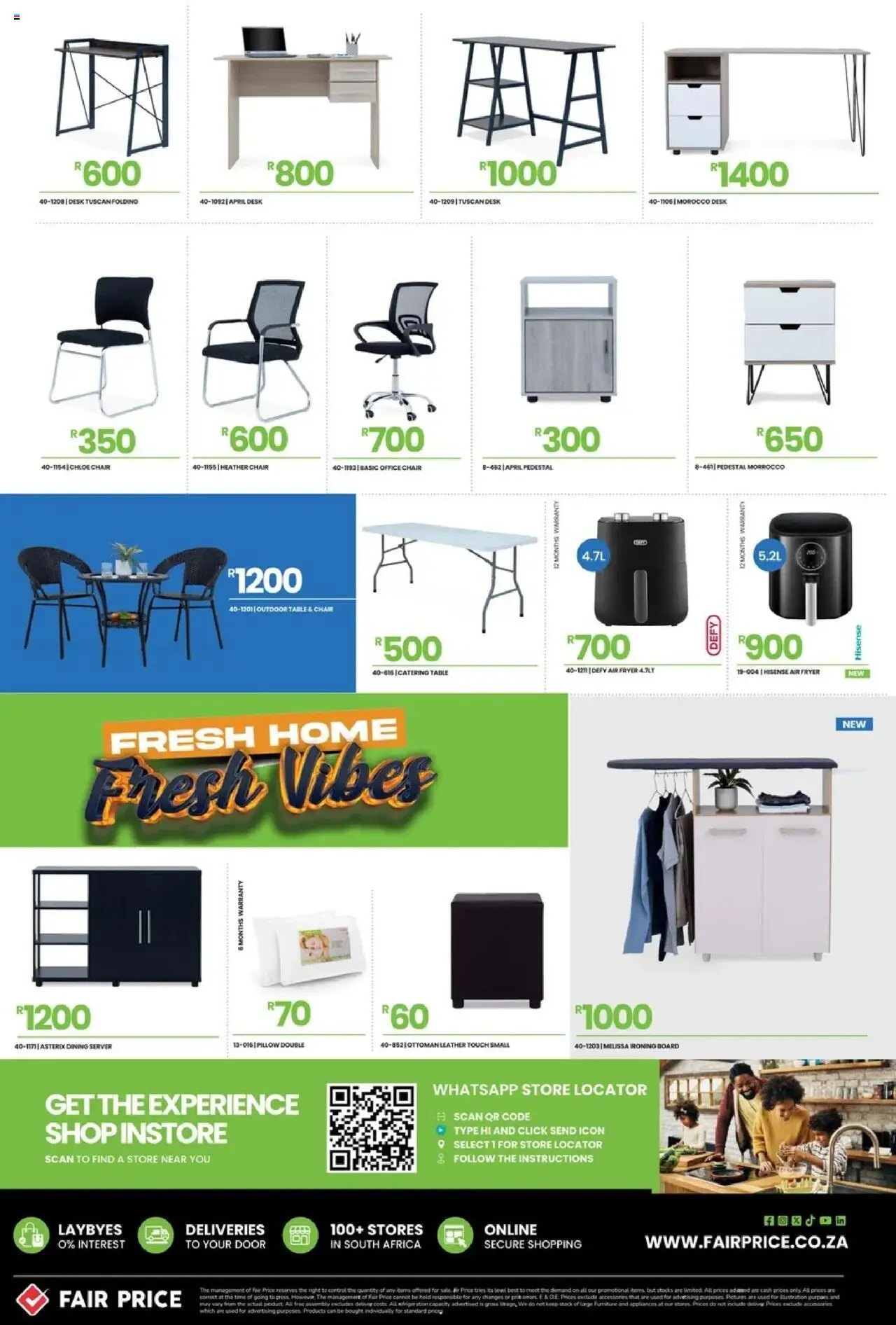 New Fair Price catalogue – valid from 01.10.2025 | Page: 20 | Products: Fryer, Table, Ironing board, Air fryer