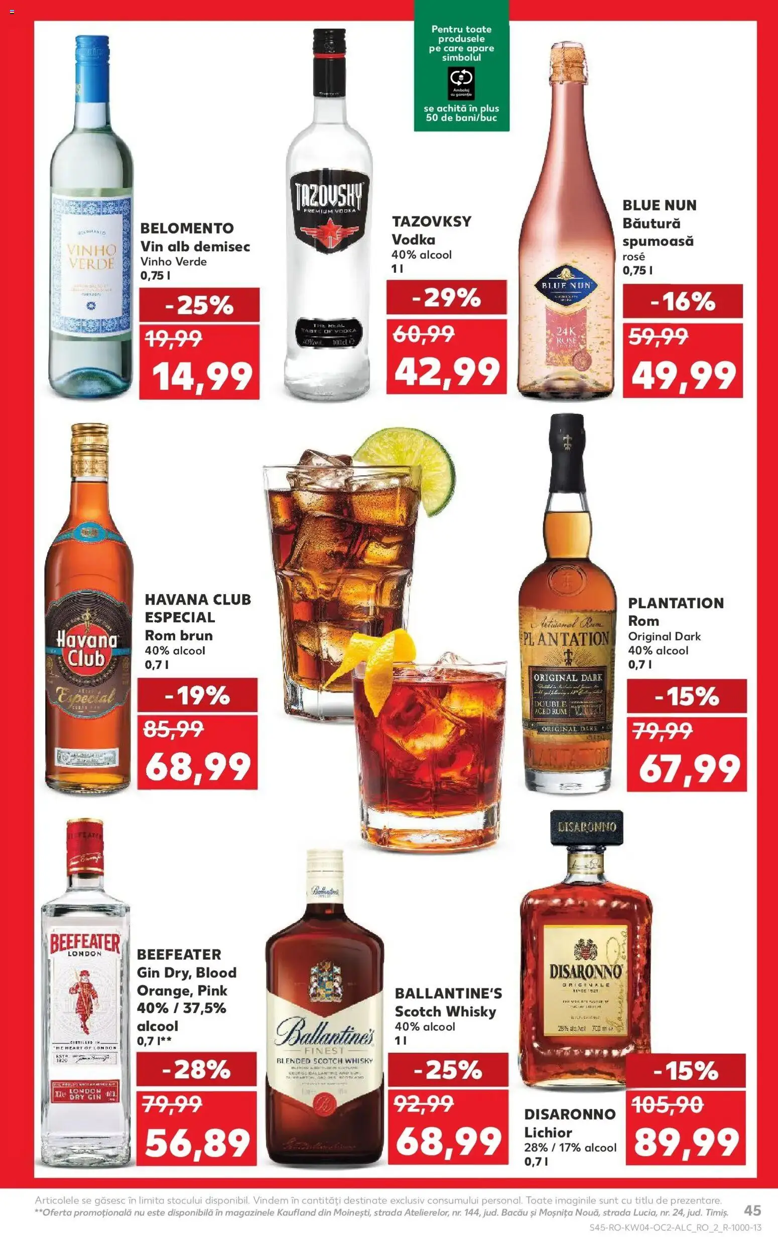 Noul catalog Kaufland – valabil de la 21.01.2026 | Pagină: 45 | Produse: Lichior, Vin, Gin, Vodka