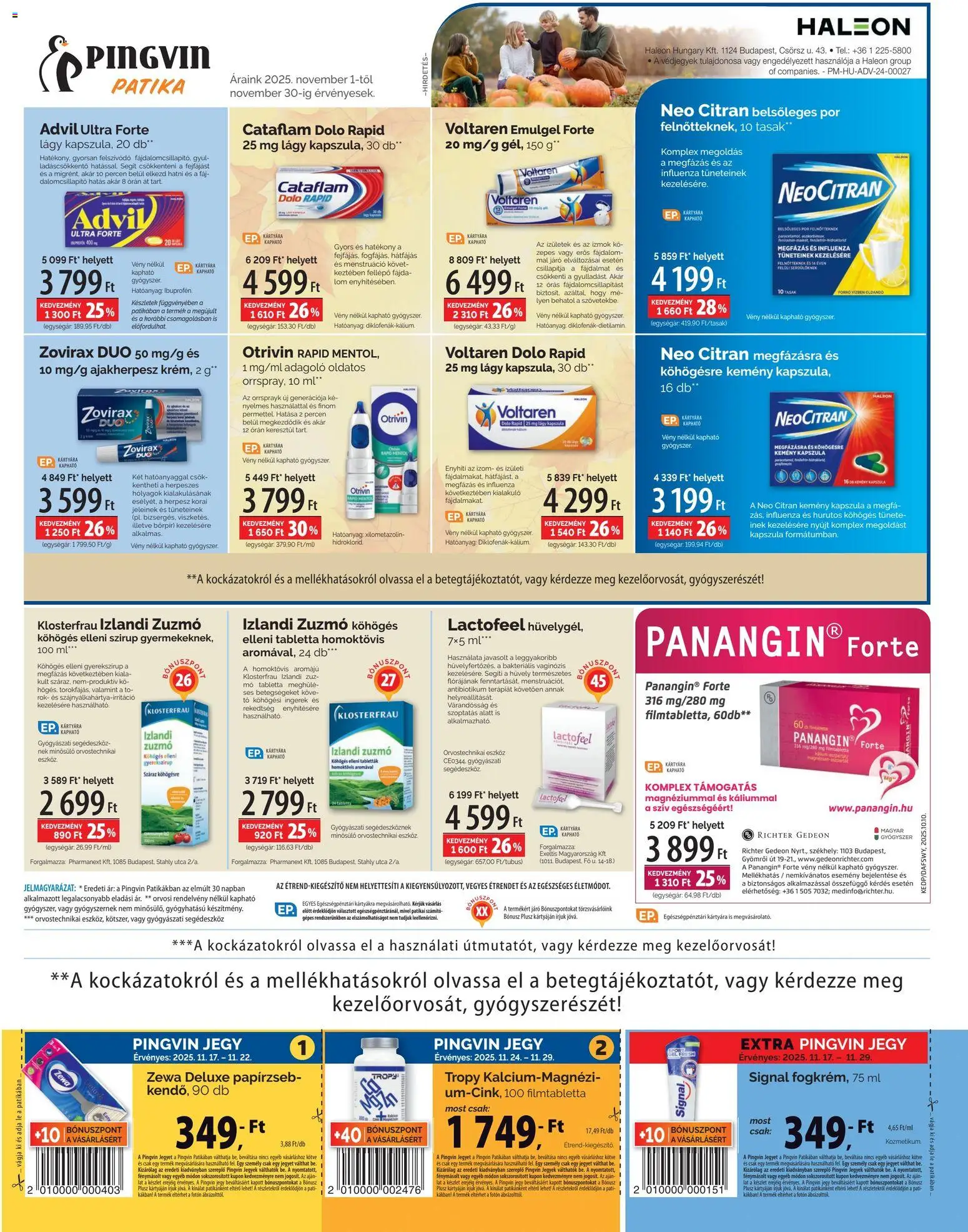 Pingvin Patika akciós ujság - amely érvényes a következő dátumtól: 01.11.2025 | Oldal: 5 | Termékek: Fellépő