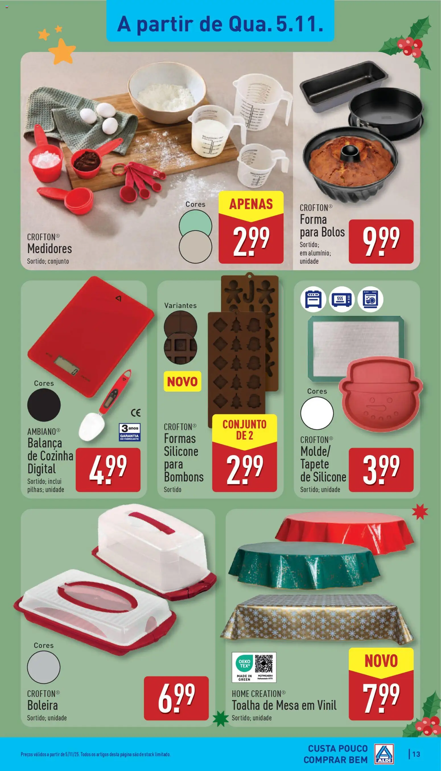 Aldi folheto │ válido de 03.11.2025 | Página: 13 | Produtos: Mesa, Tapete, Toalha de mesa