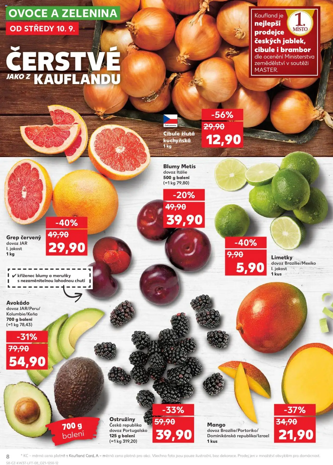 Kaufland leták od 10.09.2025 | Strana: 8 | Produkty: Ovoce, Mango, Grep, Avokádo
