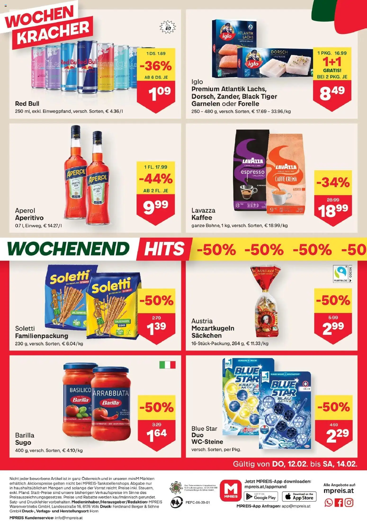 MPREIS Lenzing gültig ab 12.02.2026 | Seite: 12 | Produkte: Wasser, Kaffee