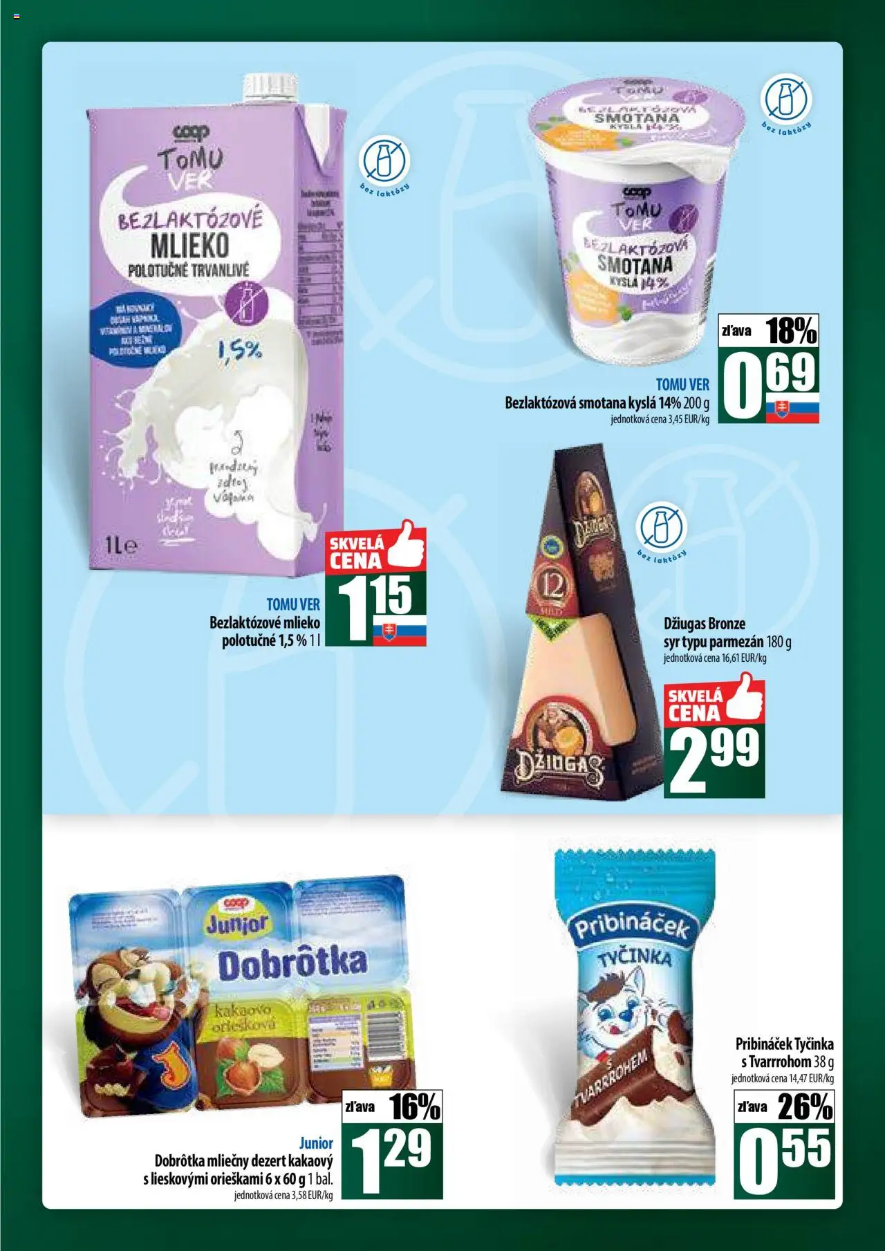 COOP Jednota široká ponuka │ platný od 24.07.2025 | Strana: 21 | Produkty: Syr, Parmezán, Smotana, Bezlaktózové mlieko