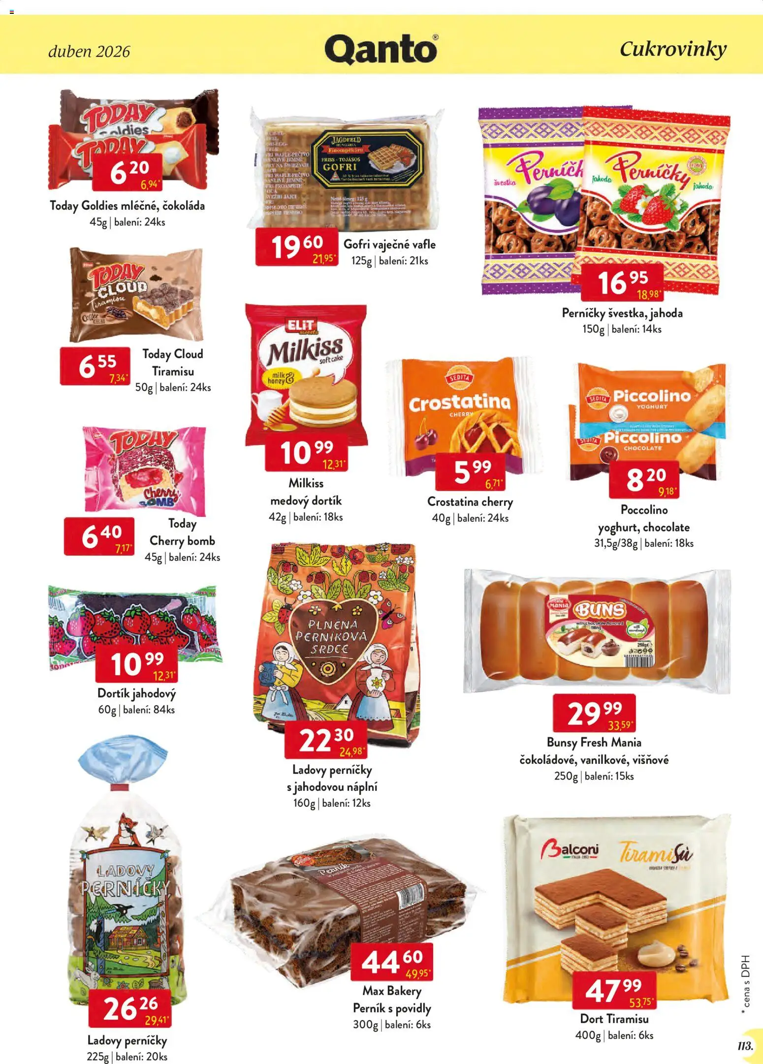 Astur & Qanto leták - Velkoobchod 04/2026 od 01.04.2026 | Strana: 113 | Produkty: Tiramisu, Čokoláda, Vafle, Perníčky