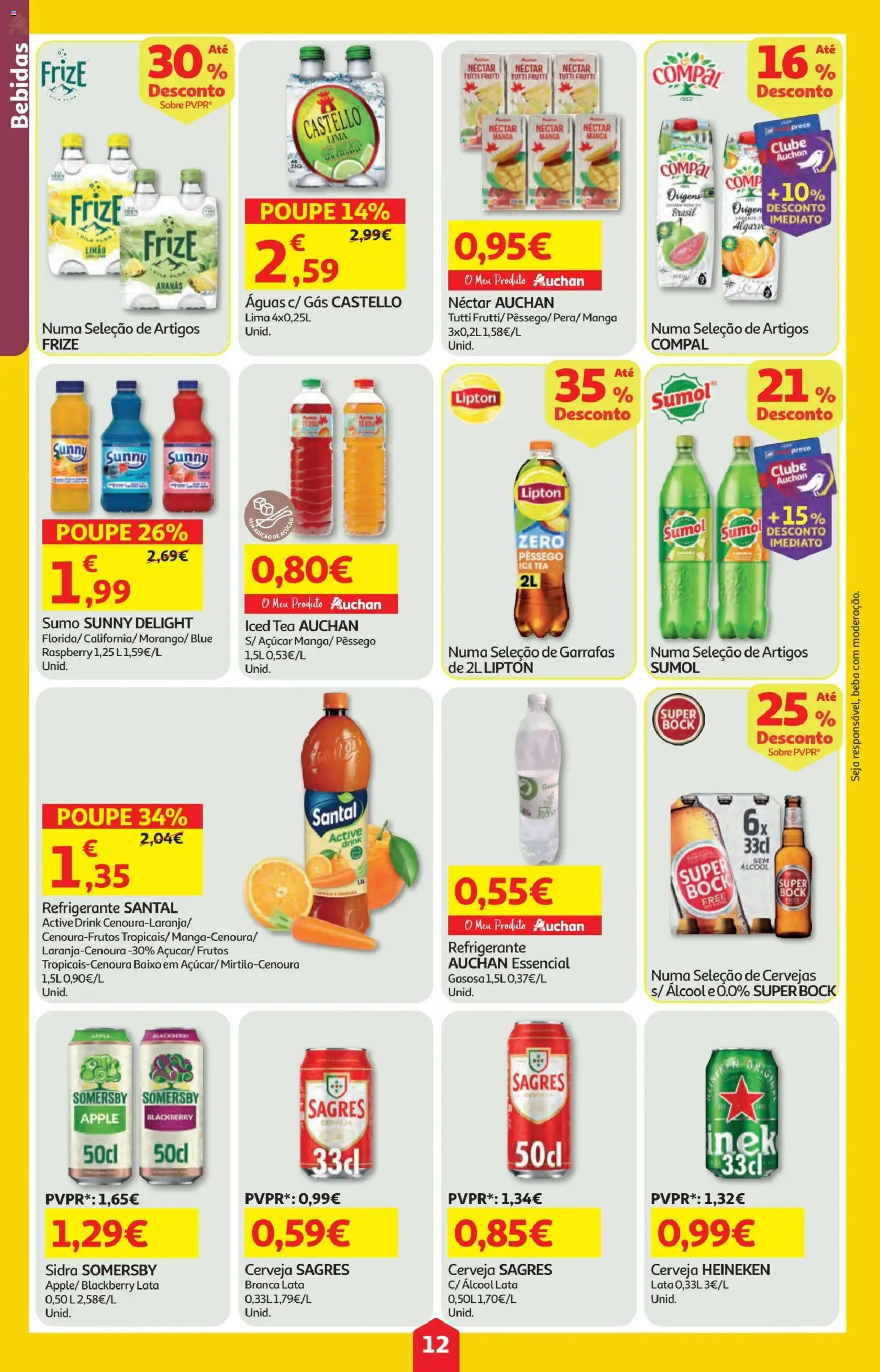 Minipreço folheto │ válido de 08.01.2026 | Página: 12 | Produtos: Refrigerante, Super bock, Somersby, Açúcar