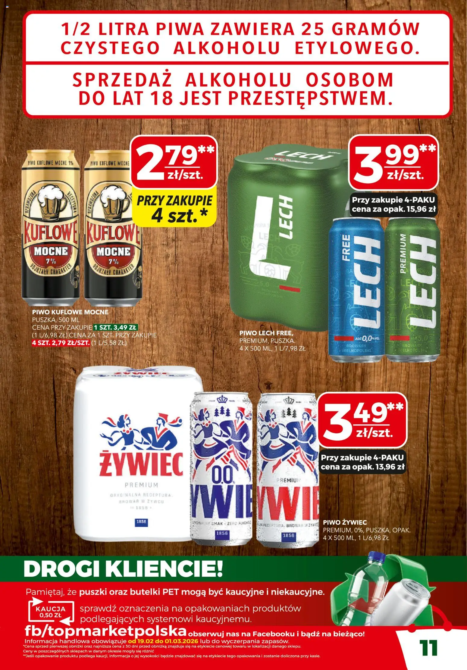 Top Market Gazetka od 19.02.2026 | Strona: 11 | Produkty: Piwo