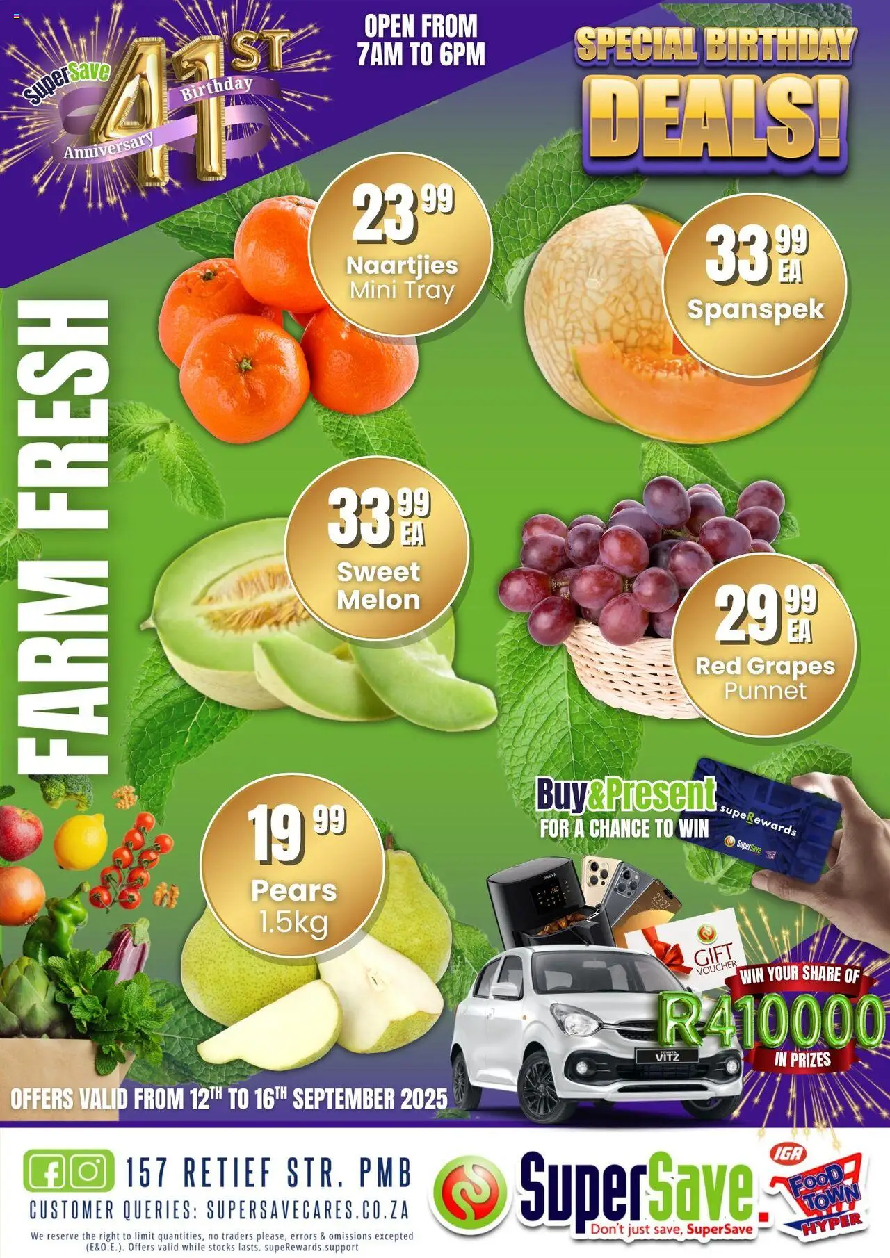 New Super Save catalogue – valid from 12.09.2025 | Page: 6 | Products: Pears, Tray, Grapes