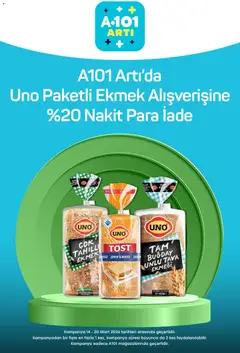 14.03.2026 tarihinden itibaren geçerli olan A101 kataloğu önizlemesi | Sayfa: 9 | Ürünler: Ekmek, Şeker