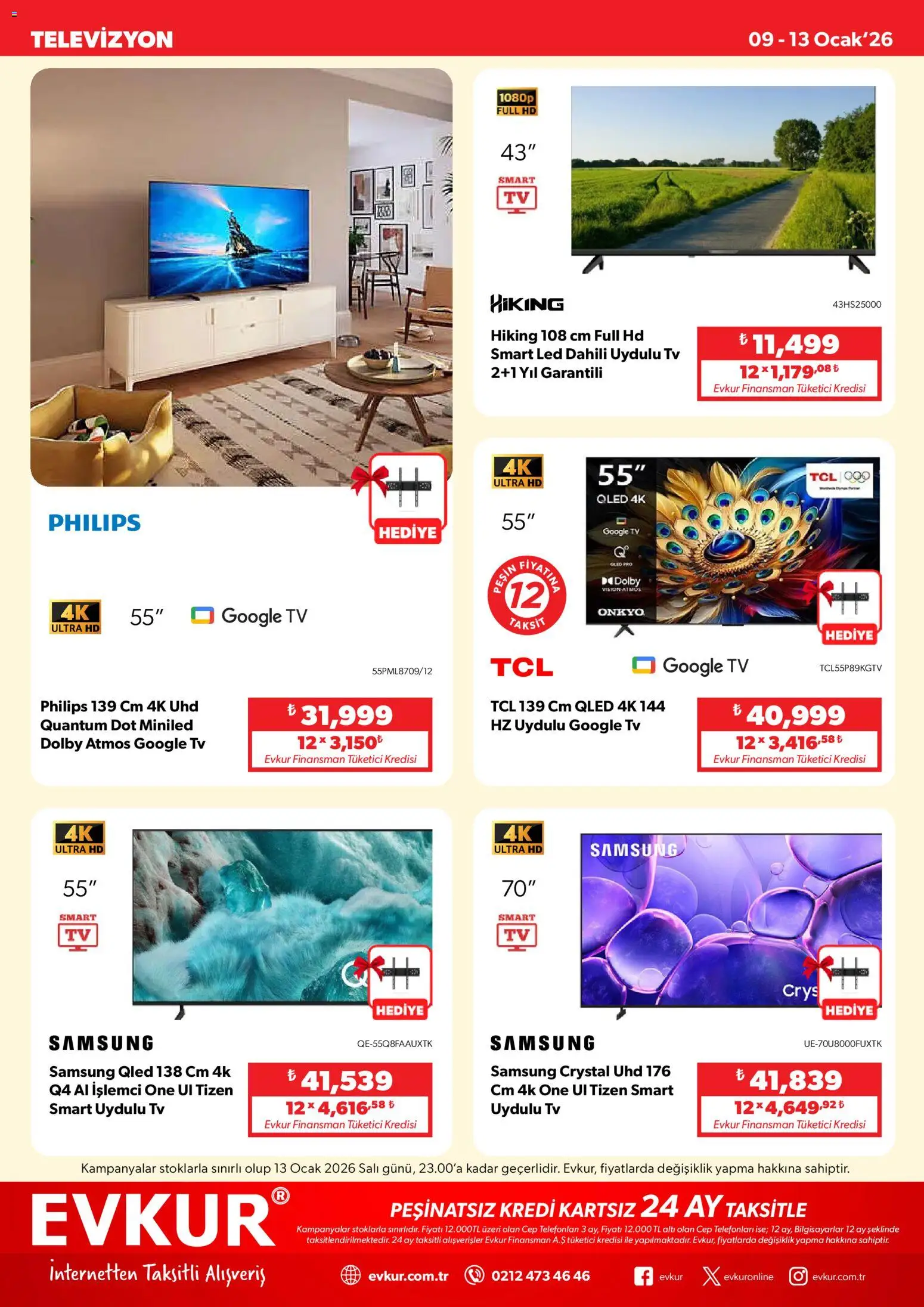 Evkur Katalog - 09.01.2026 tarihinden itibaren geçerlidir | Sayfa: 3 | Ürünler: TV, Televizyon, Ocak