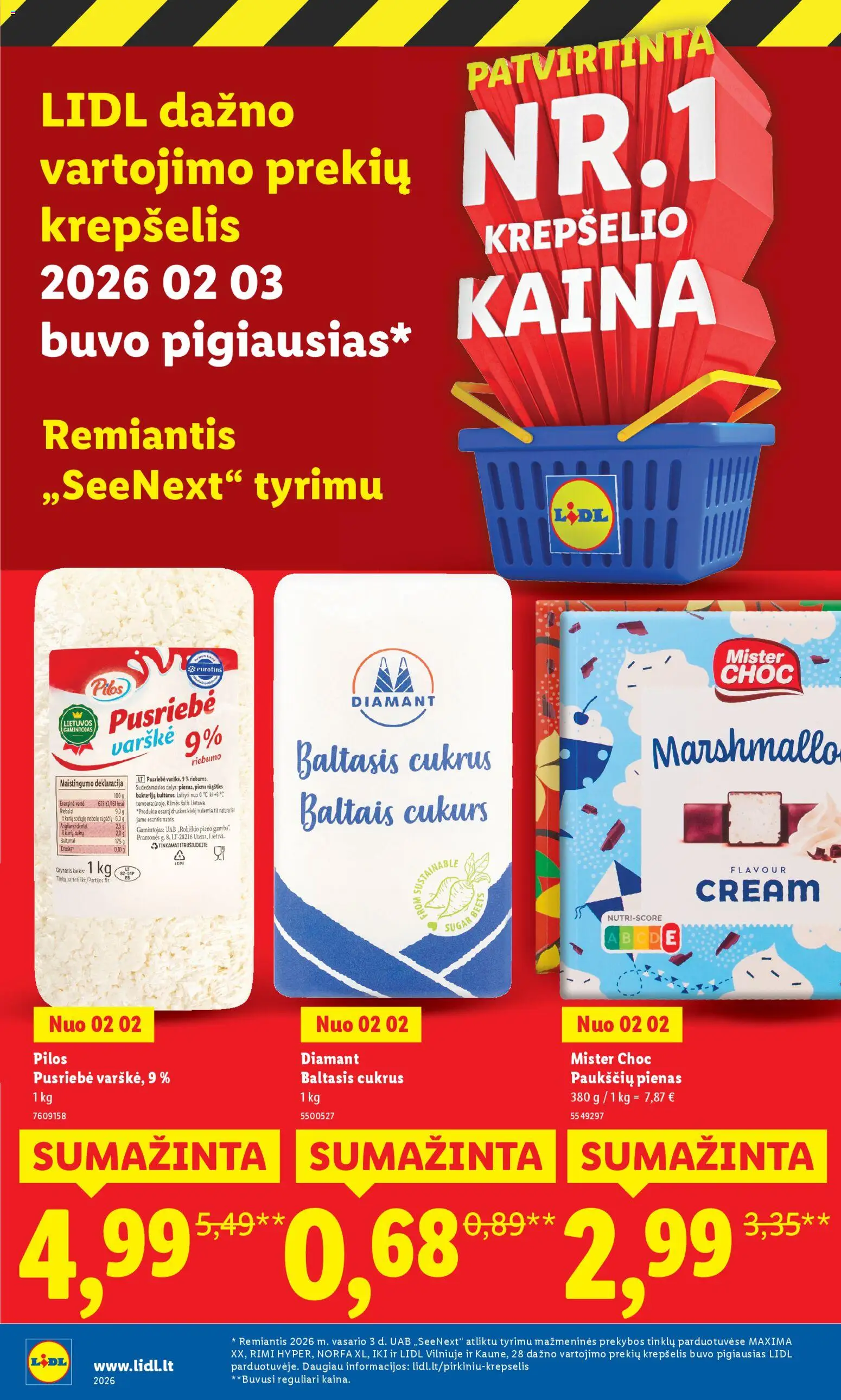 LIDL akcijos nuo 02.03.2026 | Puslapis: 24 | Prekių: Varškė, Krepšelis, Cukrus, Šalis