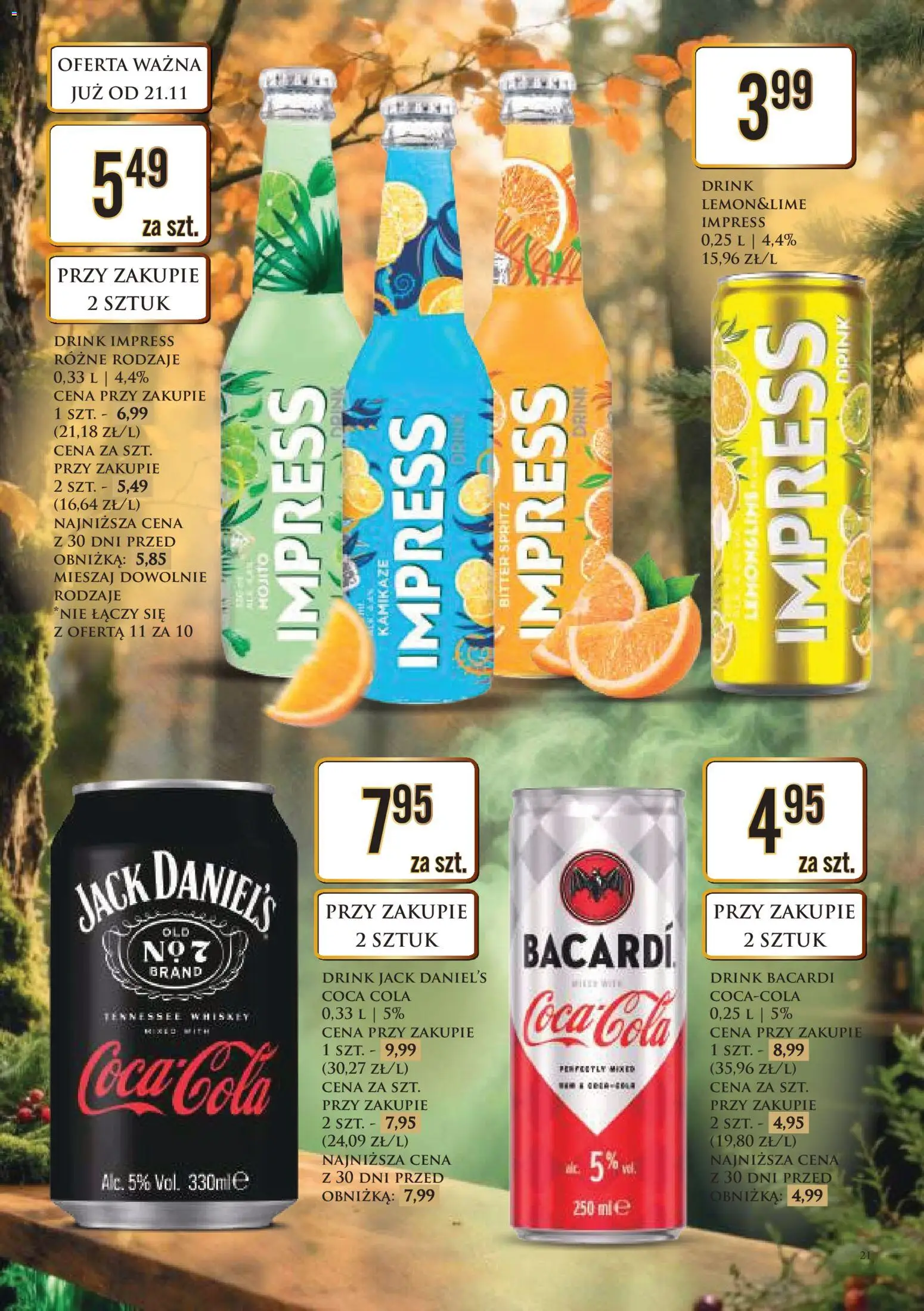 Dino Gazetka alkoholowa od 21.11.2025 | Strona: 21 | Produkty: Coca cola, Jack Daniel's