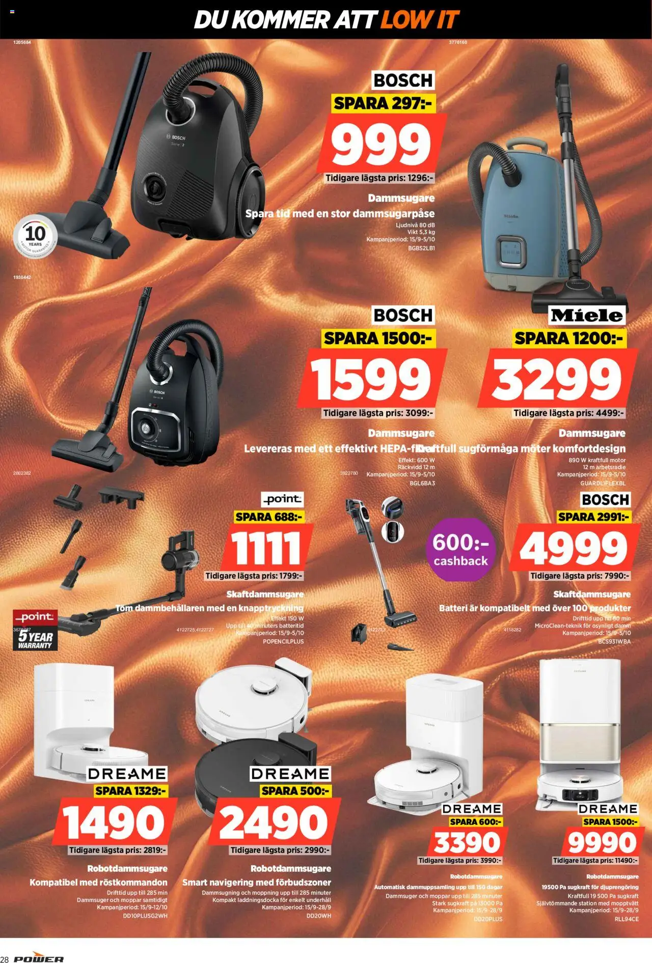 Power reklamblad aktuell från 22.09.2025 | Sida: 28 | Produkter: Dammsugare, Navigering, Skaftdammsugare, Robotdammsugare