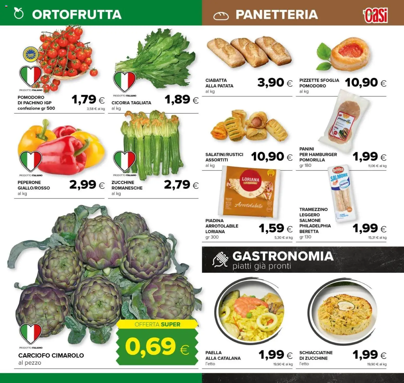 Volantino Oasi del 26.03.2026 | Pagina: 9 | Prodotti: Pomodoro, Zucchine, Tramezzino, Hamburger