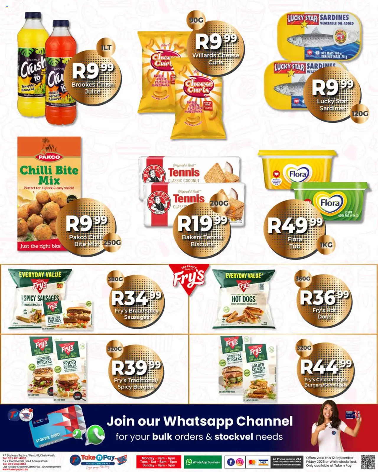 New Take n Pay catalogue – valid from 12.09.2025 | Page: 2 | Products: Microdifusor, Juice, Fry's, Chilli