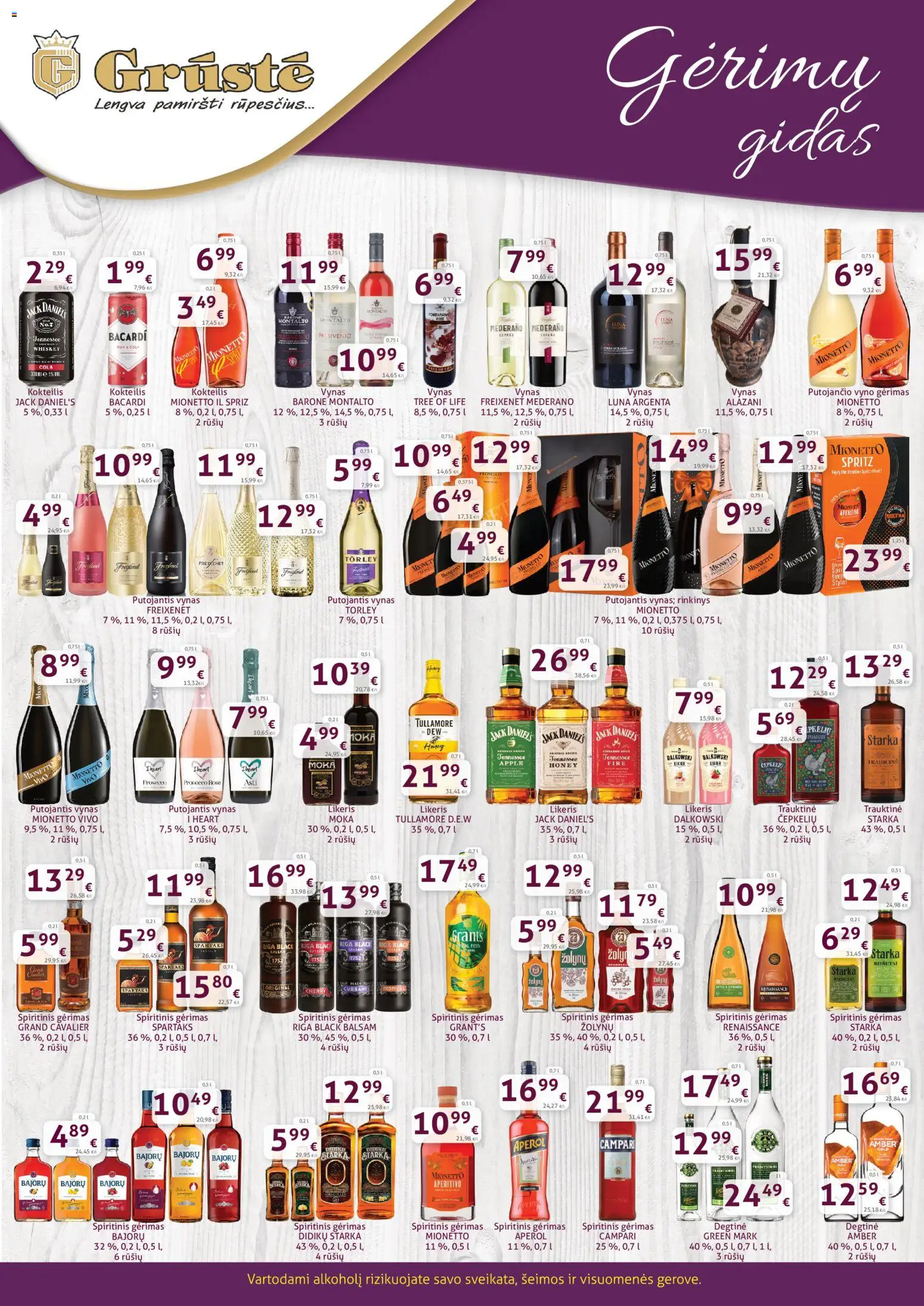 GRUSTE akcijos nuo 01.02.2026 | Puslapis: 1 | Prekių: Degtinė, Vynas