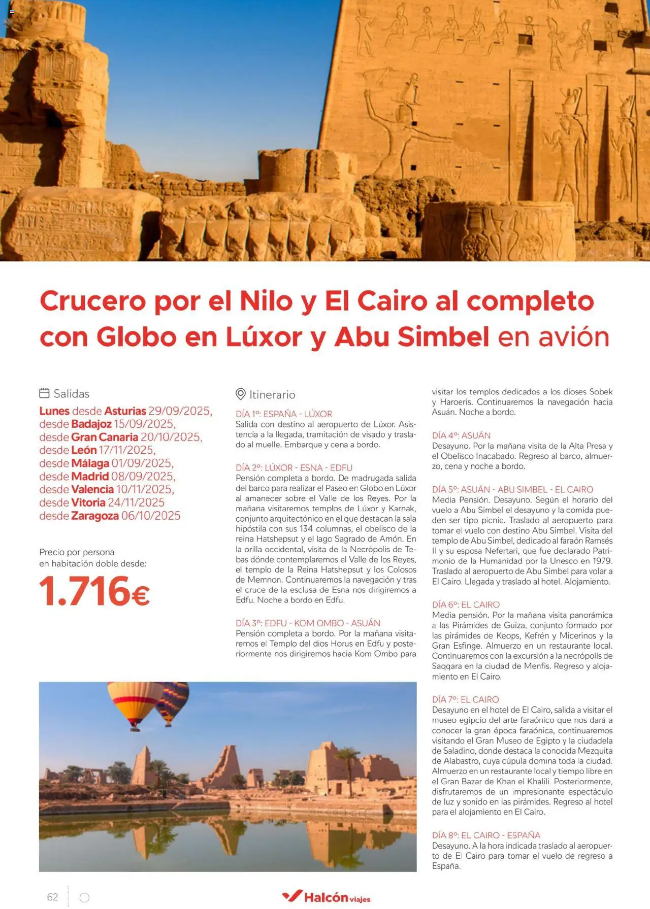 Halcón Viajes Egipto │ válido desde el 01.07.2025 | Página: 62 | Productos: Té, Navegación