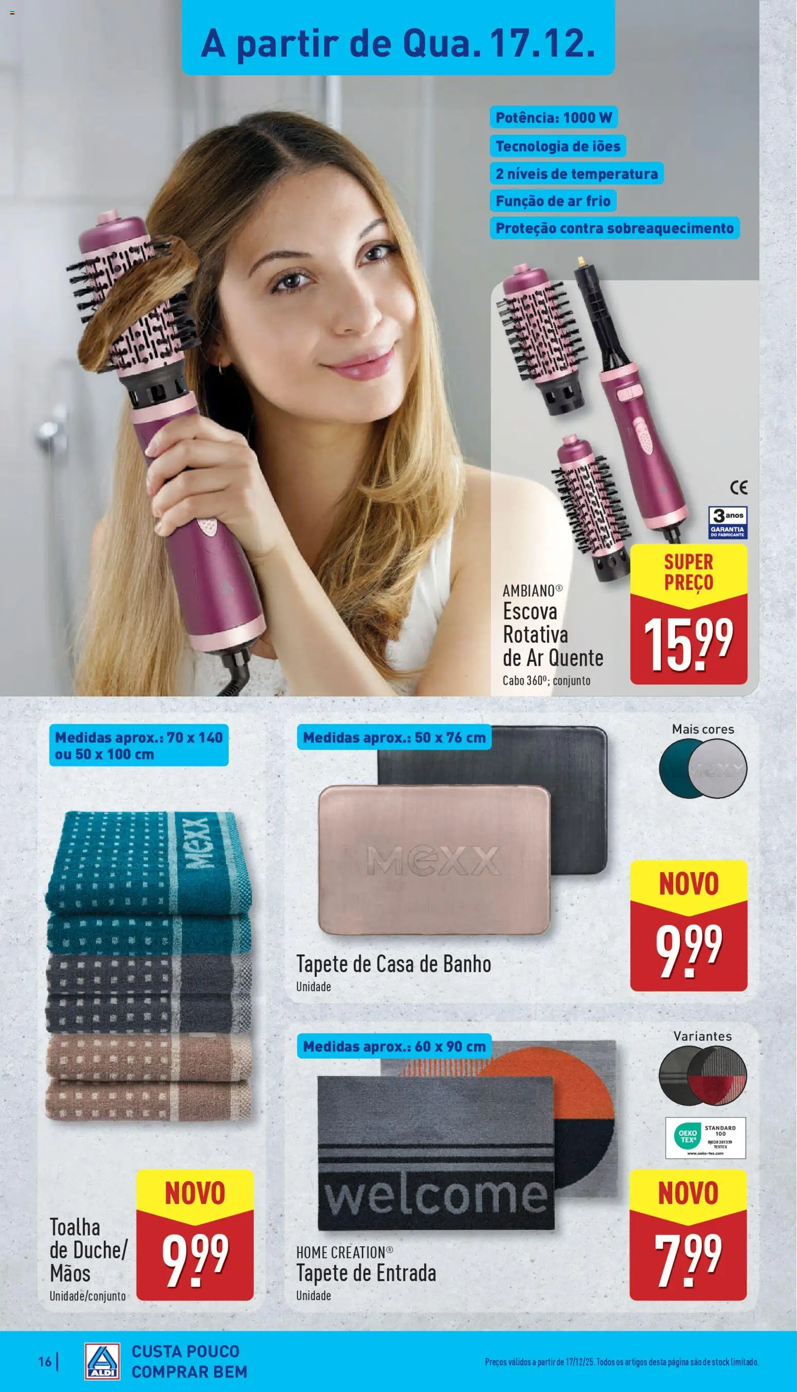 Aldi folheto │ válido de 15.12.2025 | Página: 16 | Produtos: Cabo, Casa de banho, Banho, Tapete