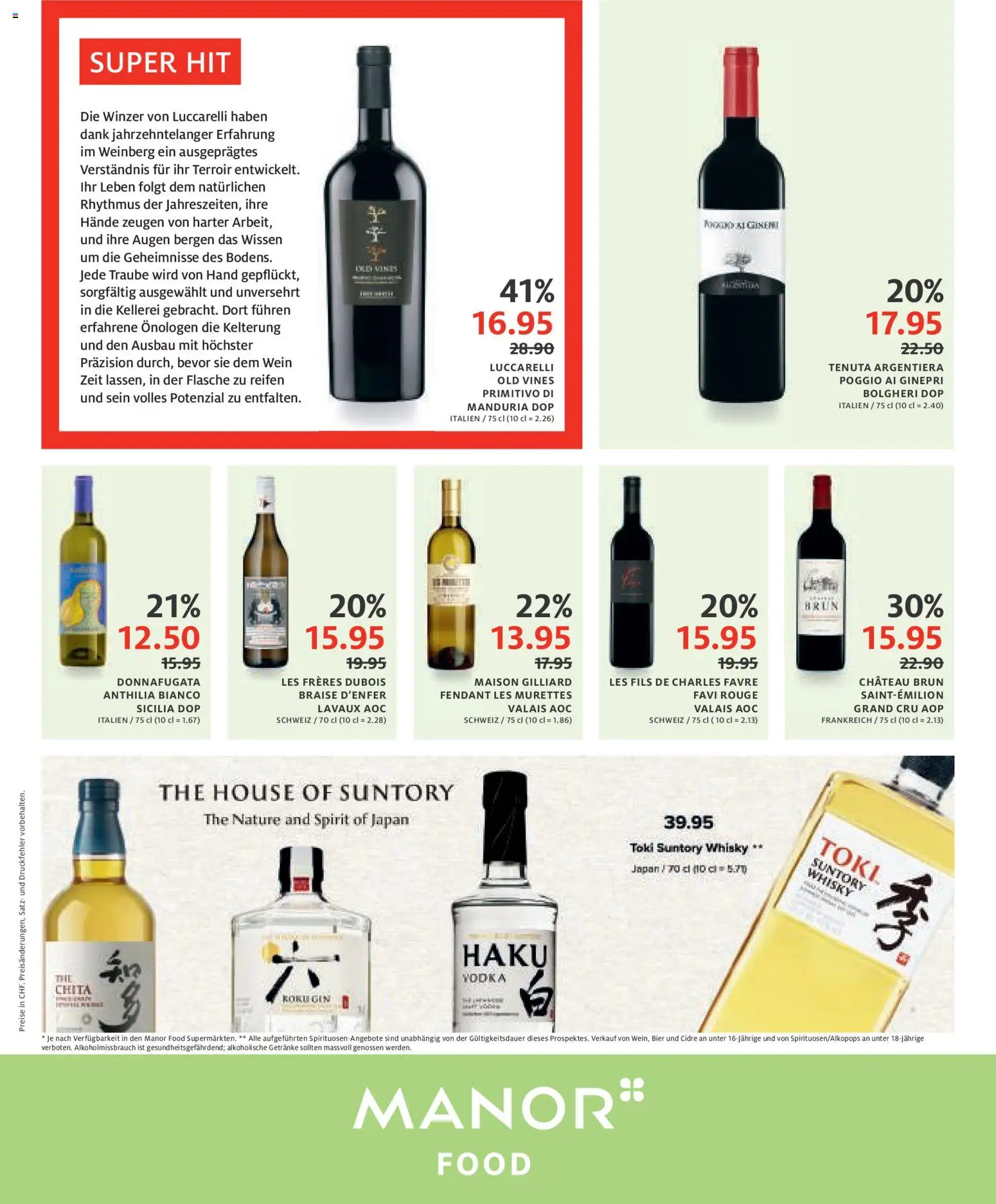 Manor Aktionen – gültig ab 11.11.2025 | Seite: 4 | Produkte: Rouge, Wein, Bier