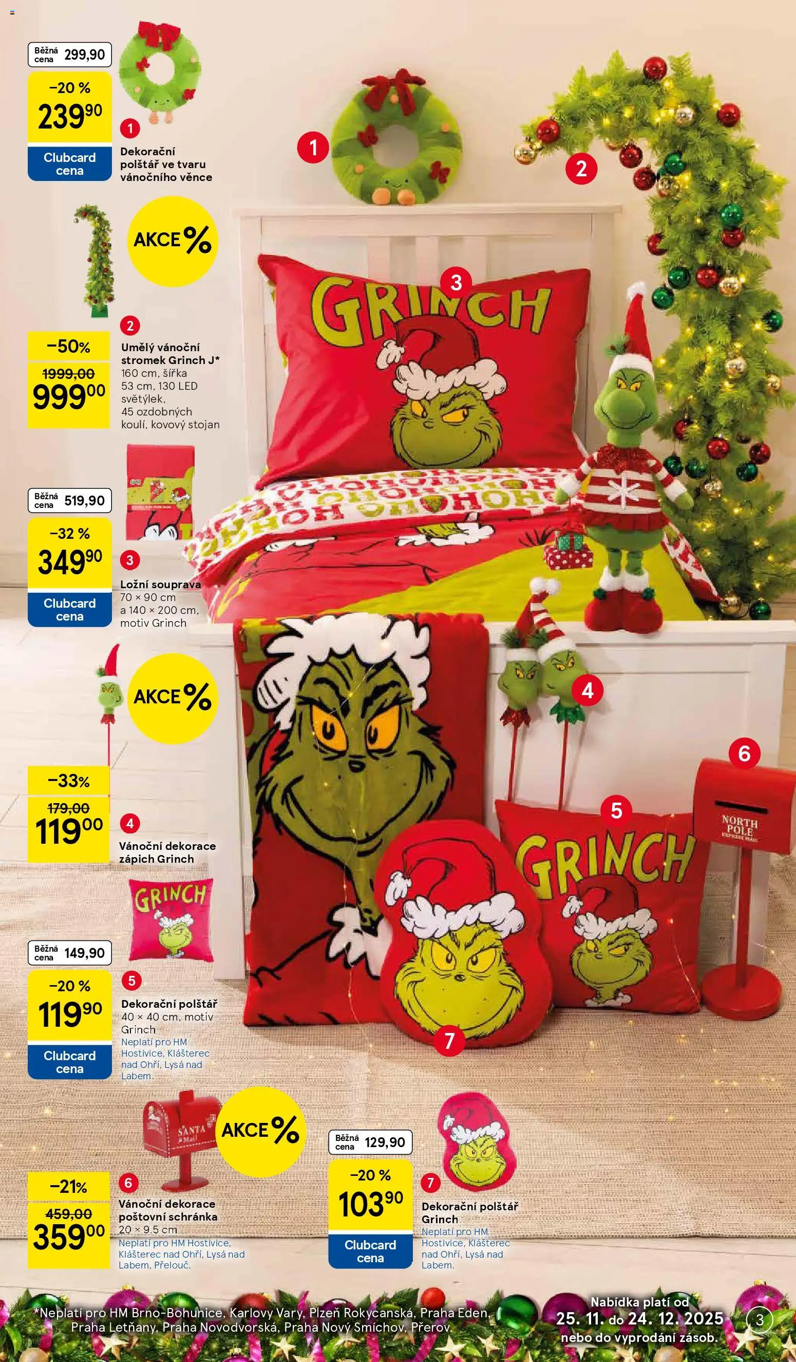 Tesco katalog od 25.11.2025 | Strana: 3 | Produkty: Zápich, Polštář, Vánoční dekorace, Dekorace