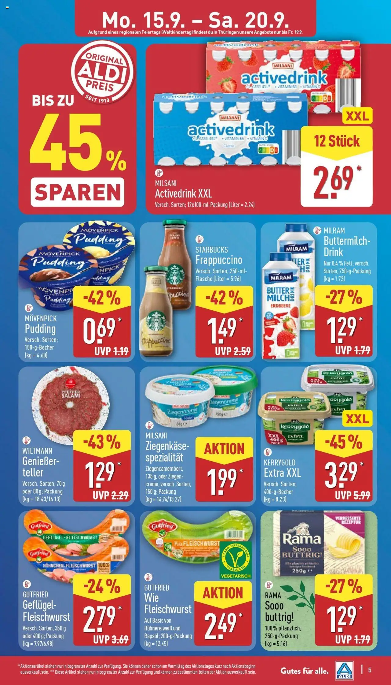 Aldi - ALDI Nord: Wochenangebote – gültig ab 14.09.2025 | Seite: 5 | Produkte: Rama, Butter, Ziegenkäse, Milram