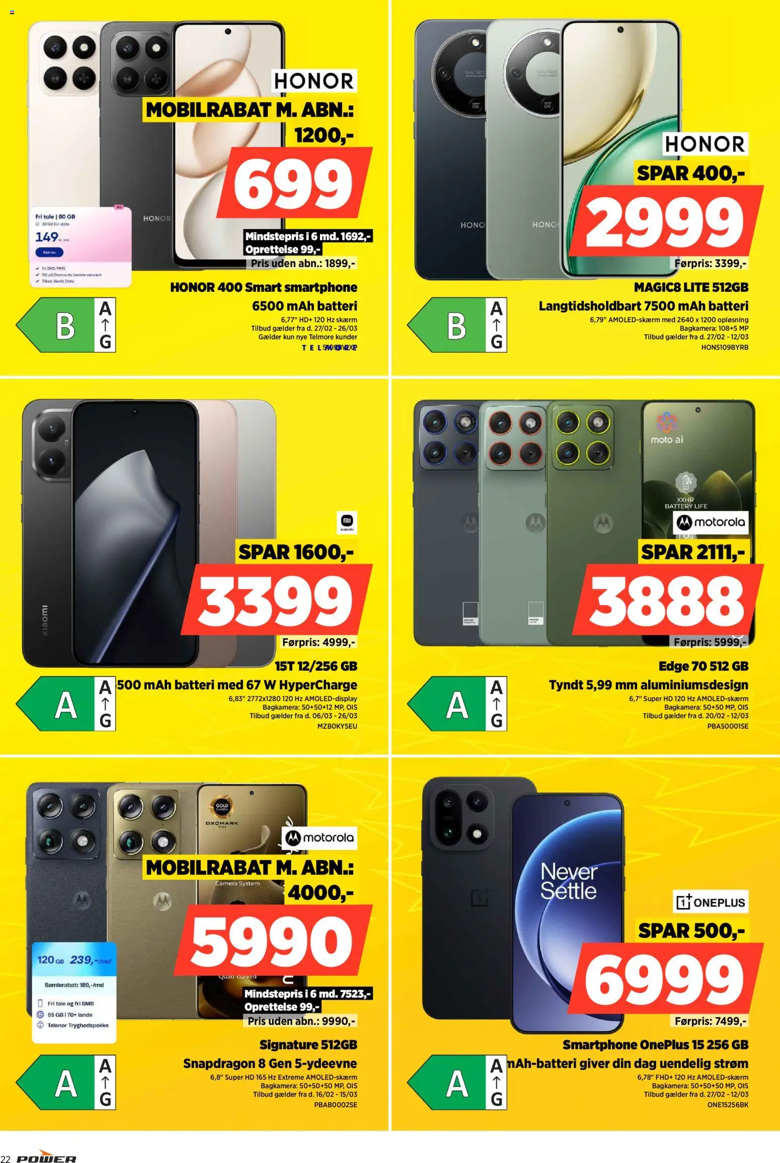 Power tilbudsavis – gyldig fra 03.04.2026 | Side: 22 | Produkter: Skærm, Smartphone, Batteri