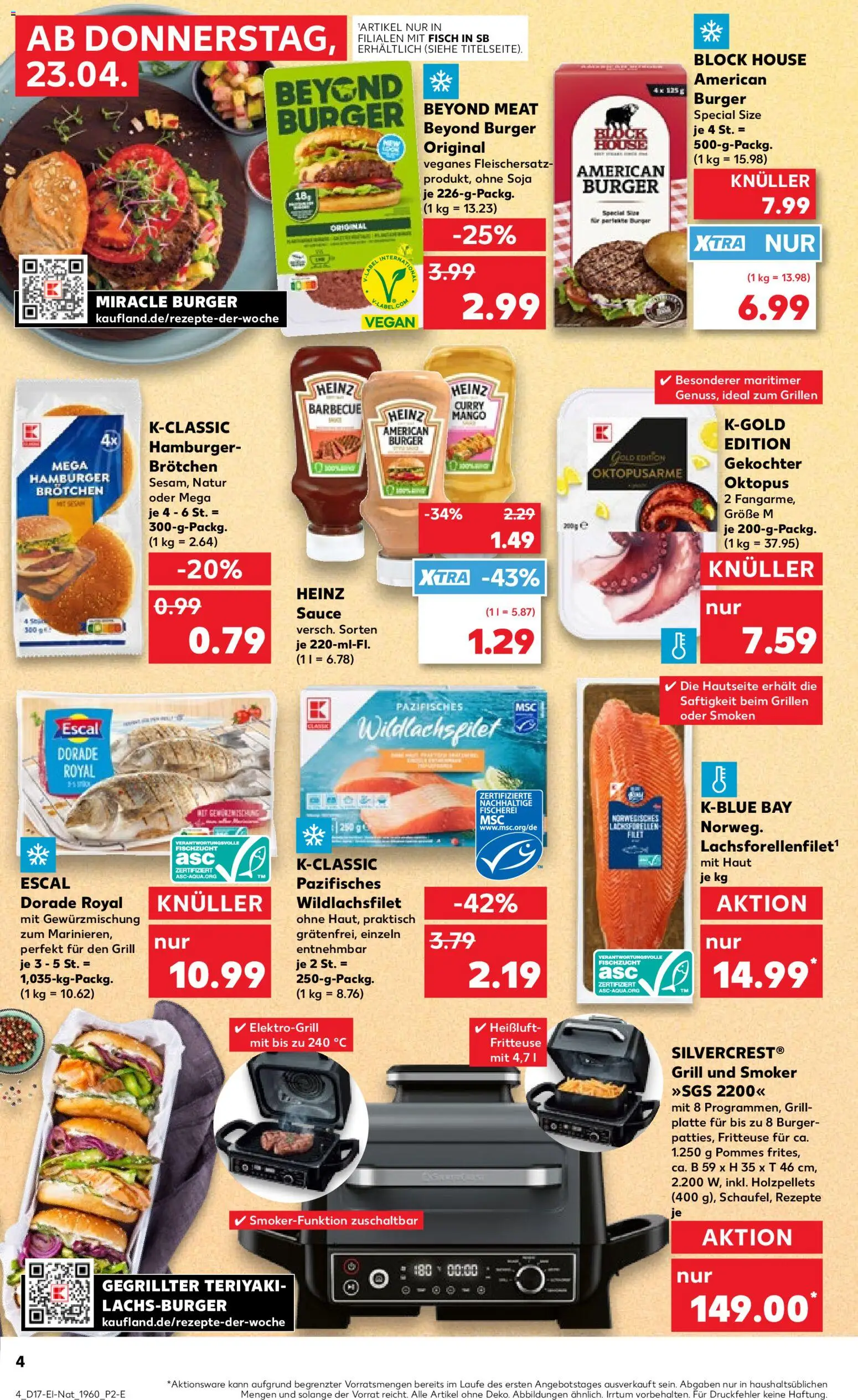 Kaufland Prospekt Berlin	 – gültig ab 23.04.2026 | Seite: 4 | Produkte: Pommes, Burger, Burger bun, Fisch