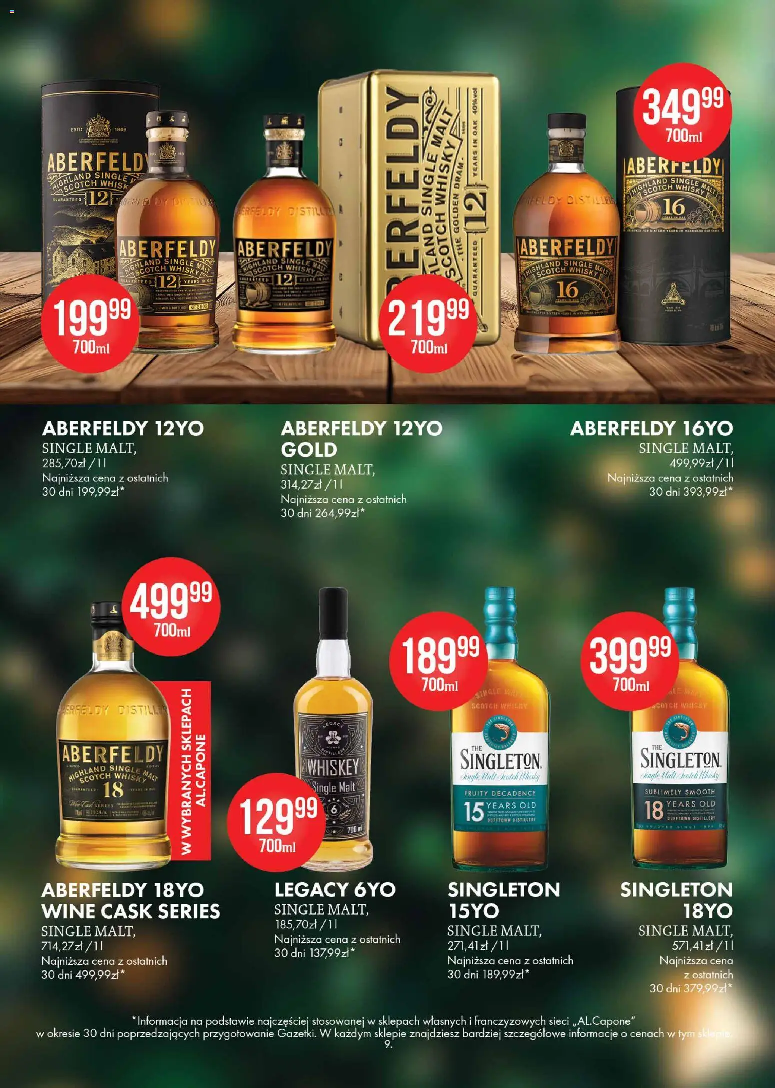 Al.Capone Gazetka od 13.11.2025 | Strona: 9 | Produkty: Whisky Single Malt, Whisky