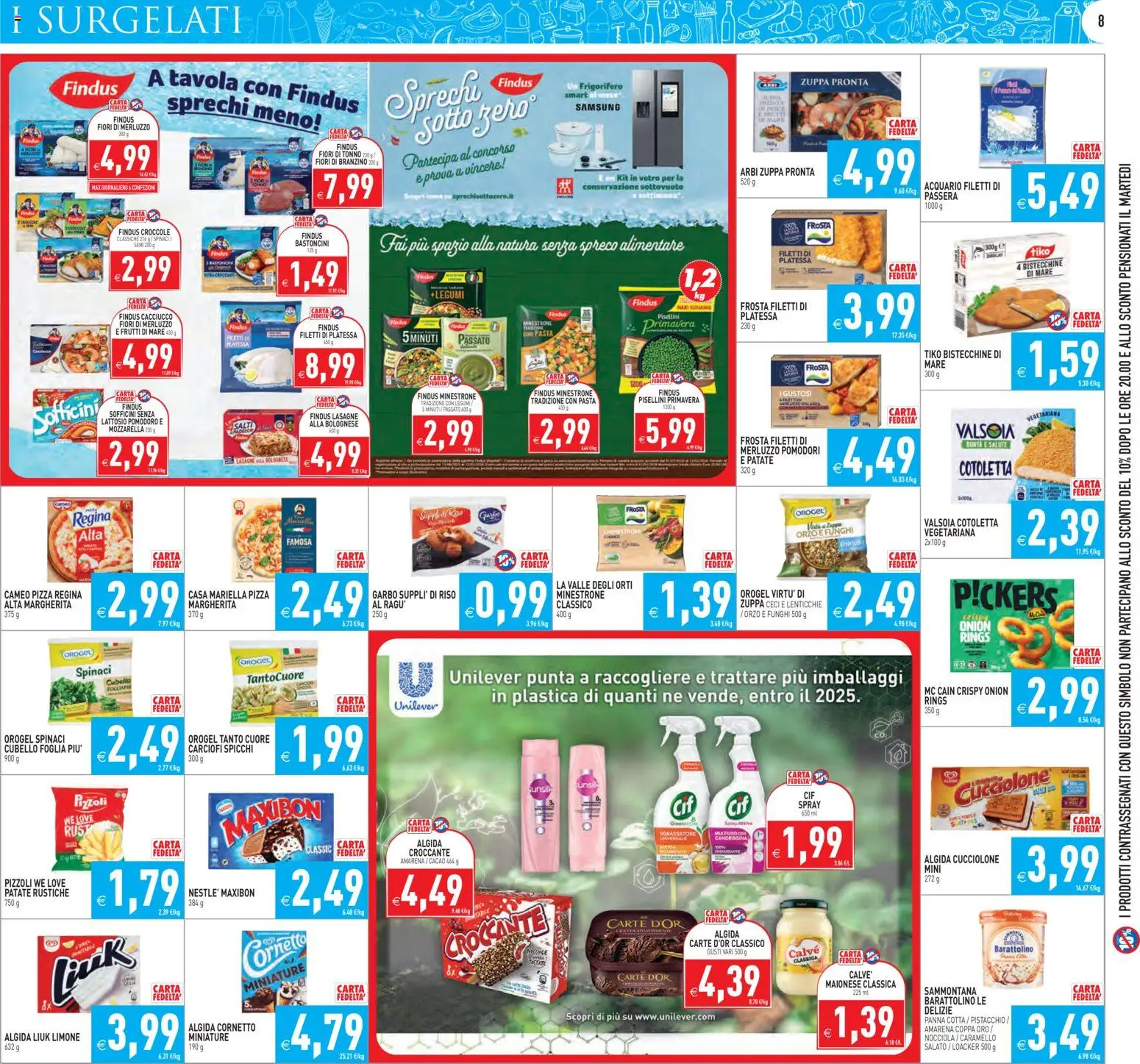 Volantino PIM Supermercati del 29.10.2025 | Pagina: 8 | Prodotti: Pizza, Maionese, Frutti di mare, Carciofi