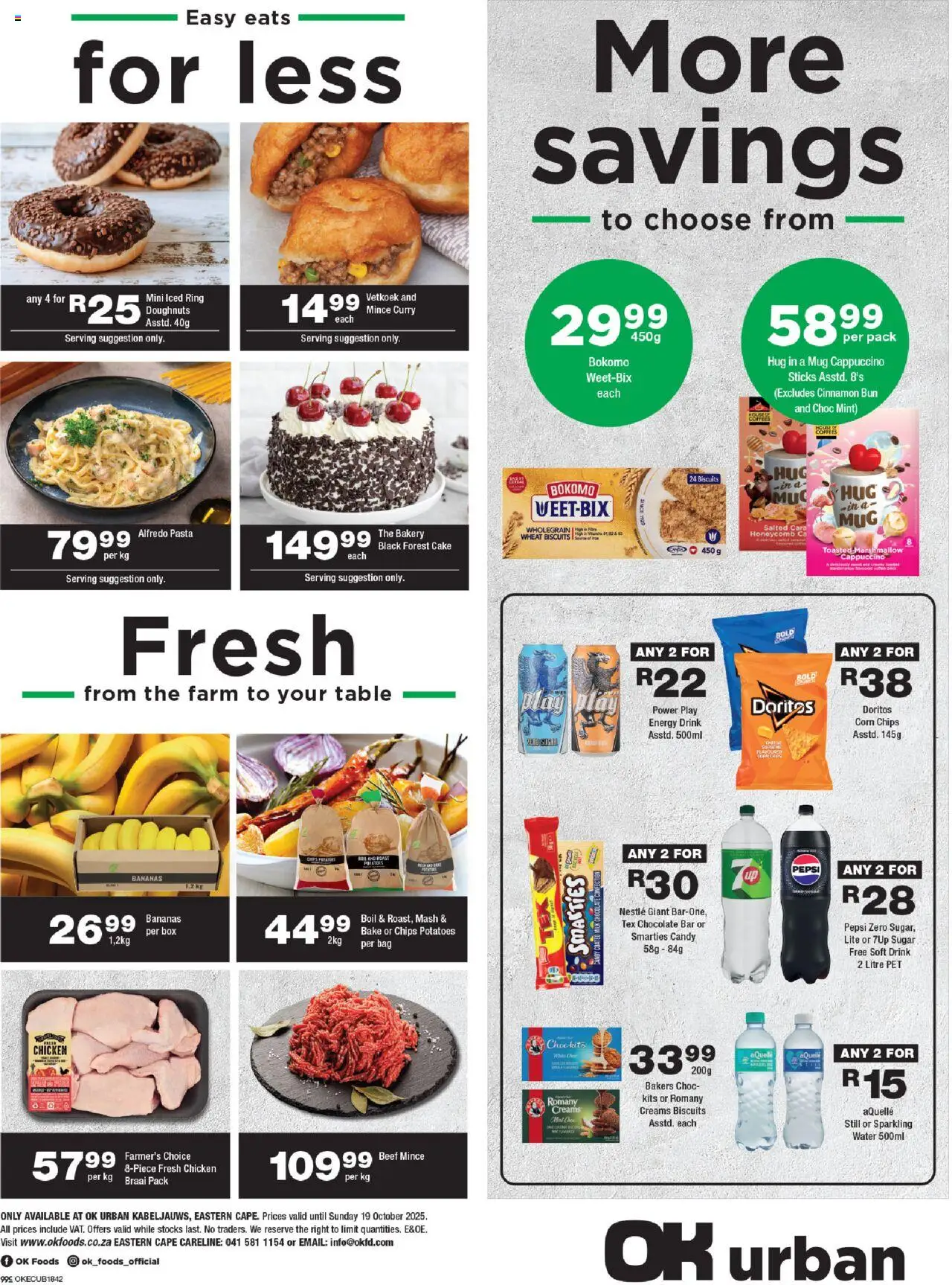 New OK Foods catalogue – valid from 08.10.2025 | Page: 2 | Products: Cake, Corn, Chips, Potatoes