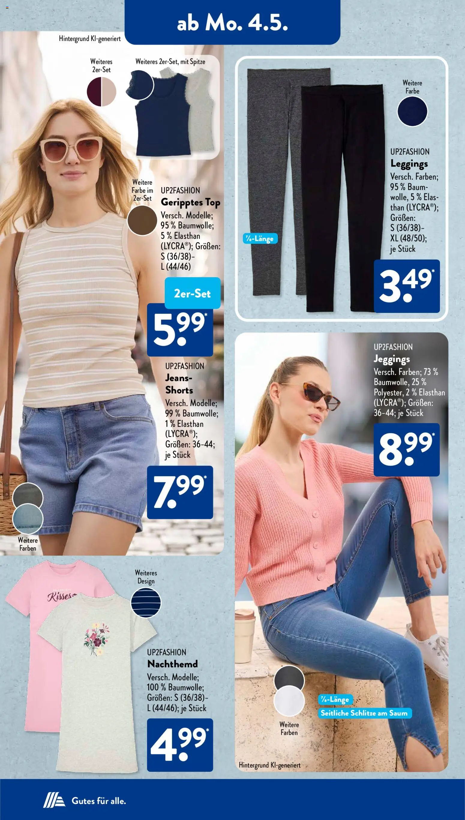 Aldi Süd Prospekt 	 – gültig ab 04.05.2026 | Seite: 5 | Produkte: Top, Up2fashion, Leggings, Jeans