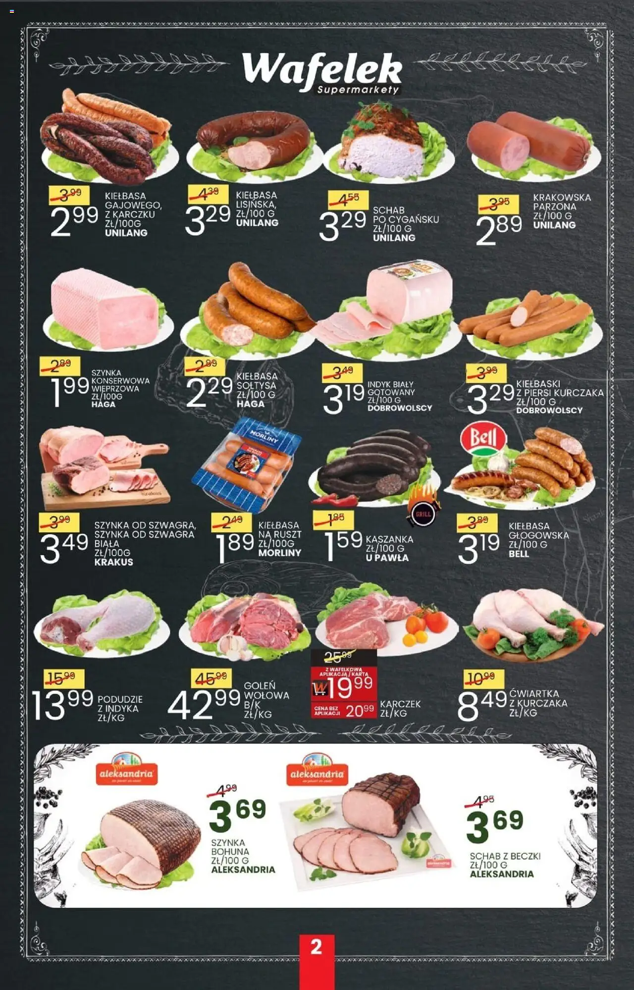 Wafelek Gazetka od 26.05.2025 | Strona: 2 | Produkty: Kiełbasa, Piersi, Kiełbaski, Ćwiartka z kurczaka